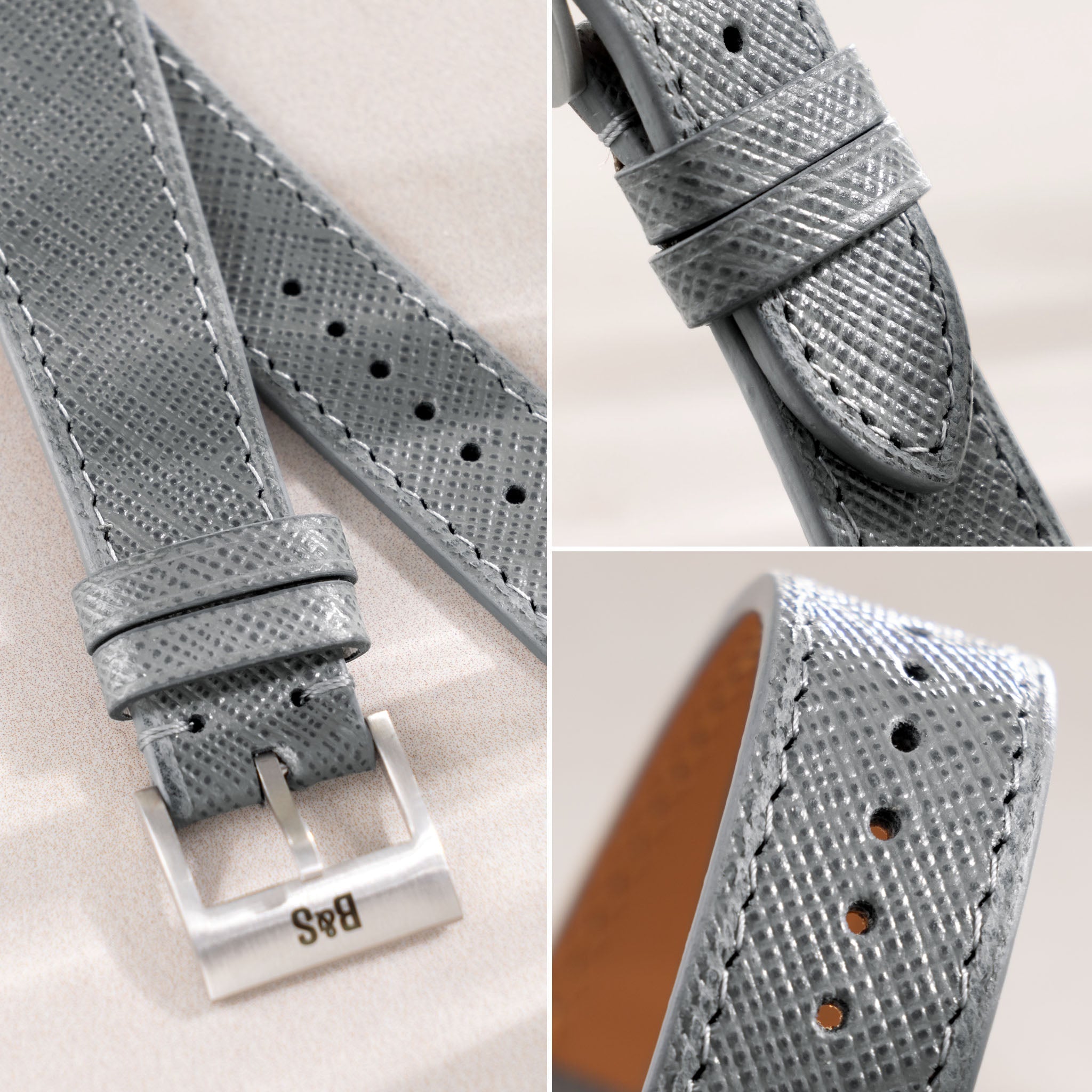 grey_Saffiano_Leather_Watch_Strap_luxury_design