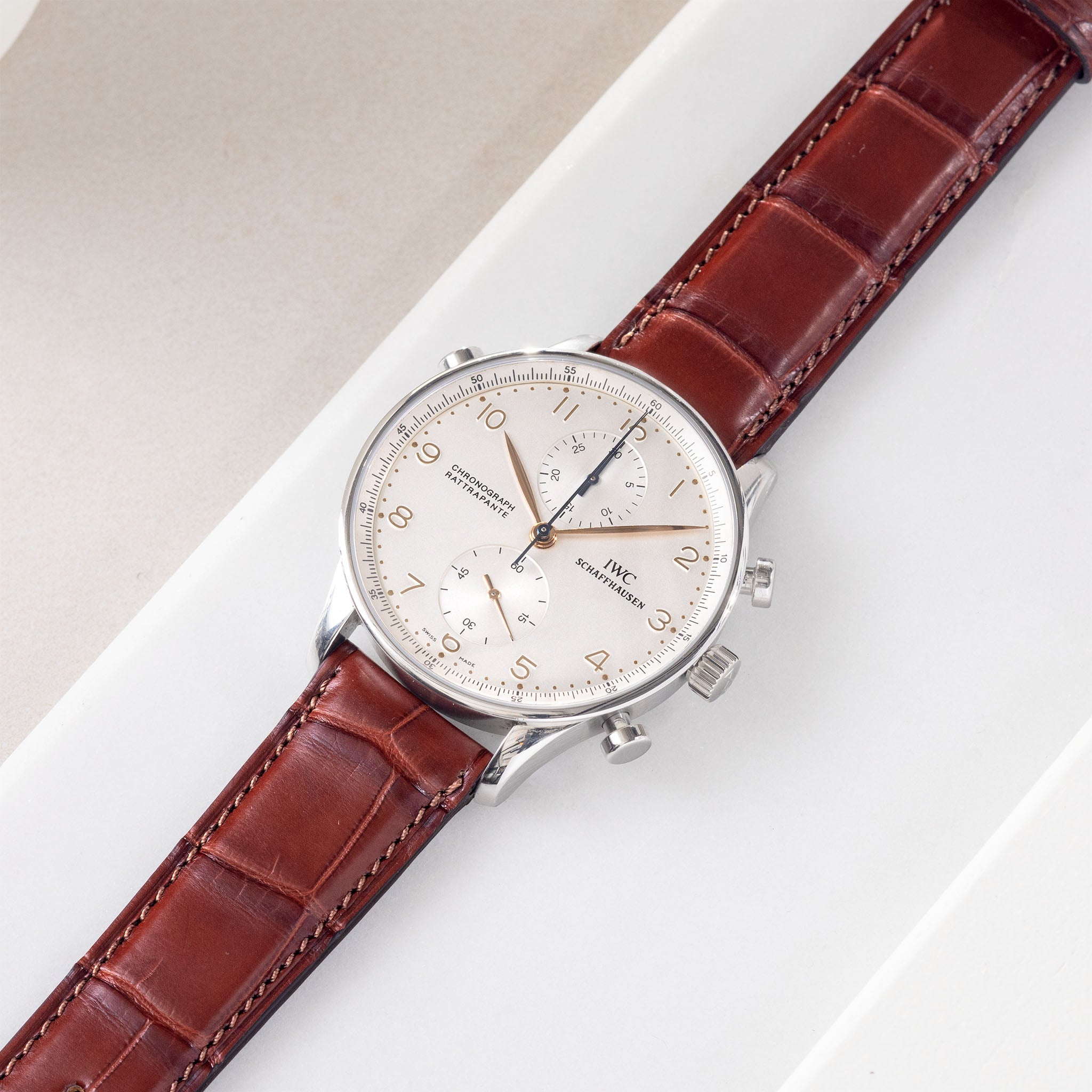 Strap for IWC Portugieser 20 mm - The Brown Full Cut Alligator Watch Strap