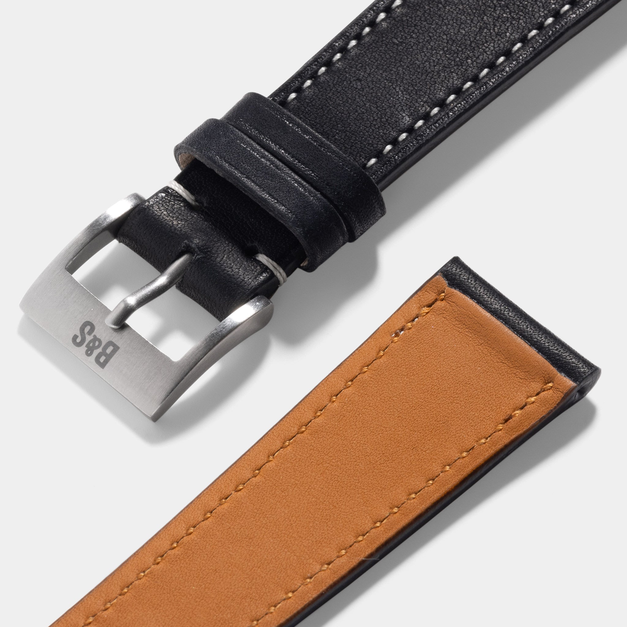 Strap for Tudor Black Bay 54 Barenia Black Leather Watch Strap