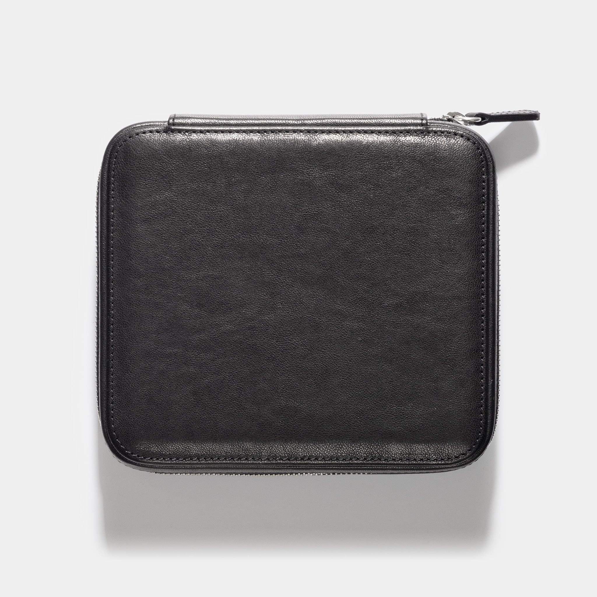 Black 4 Watch Leather Zip Folder
