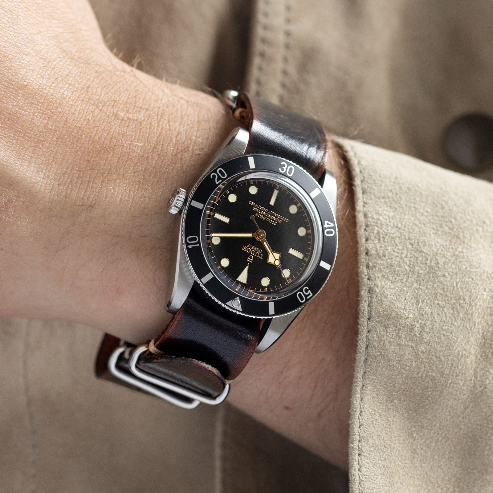 Strap for Tudor Black Bay 54 Single Pass Diablo Leather Watch Strap