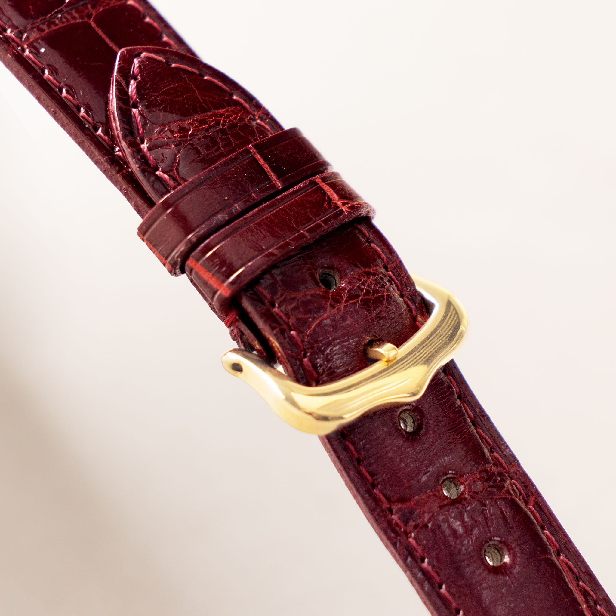 Strap for Cartier 17.5 mm - The Full Cut Red Alligator Watch Strap