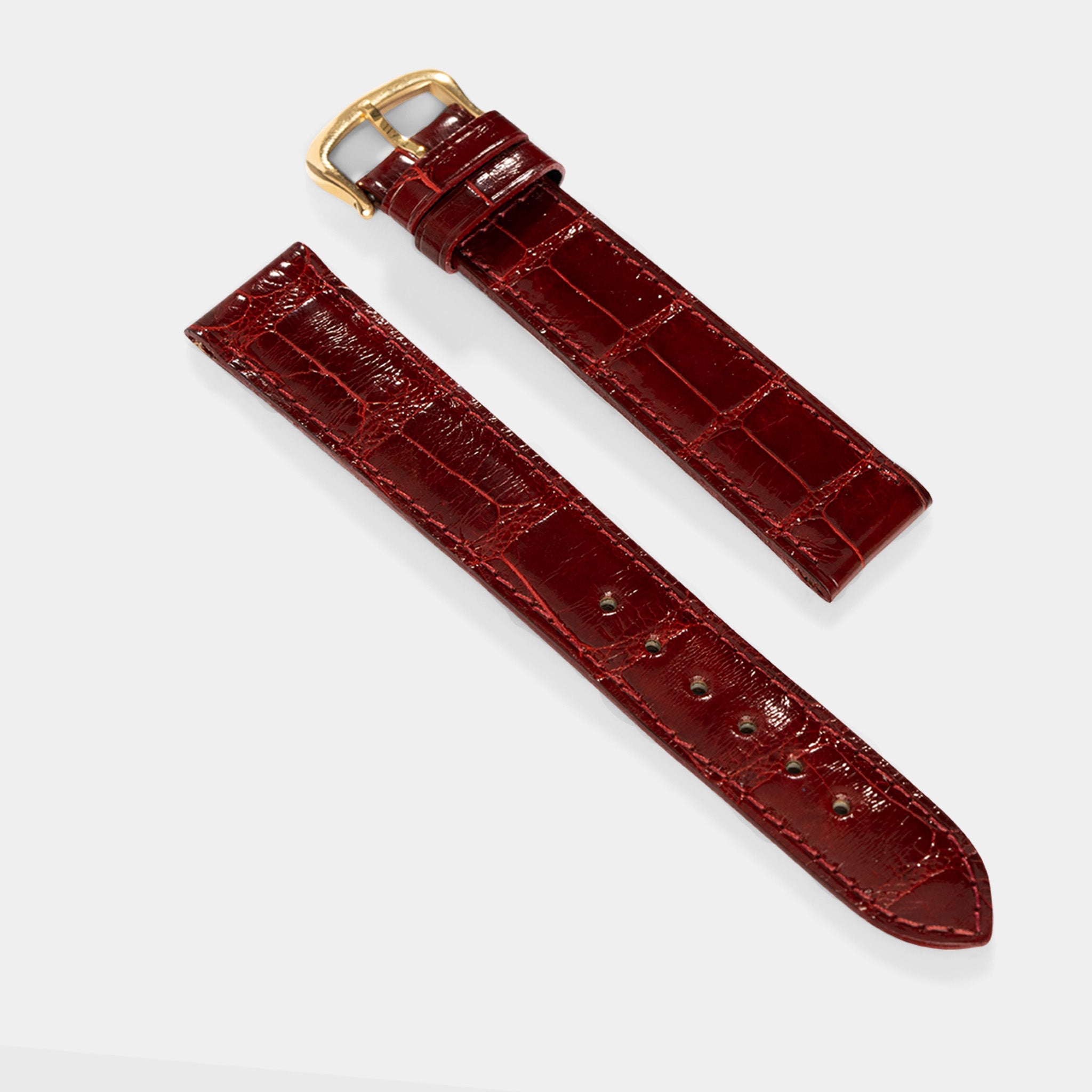 Strap for Cartier 17.5 mm - The Full Cut Red Alligator Watch Strap