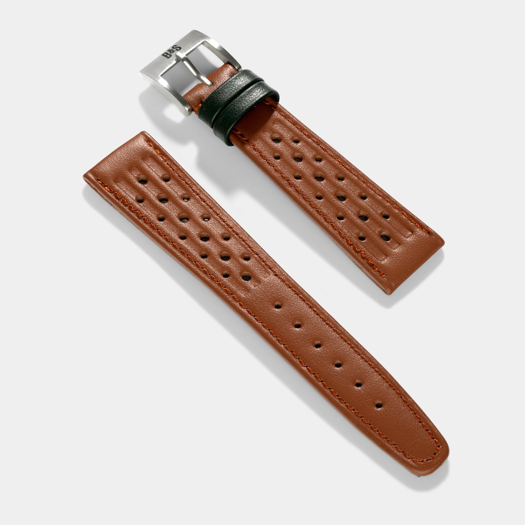 British Racing Cognac Brown Leather Watch Strap - Jubilee Edition