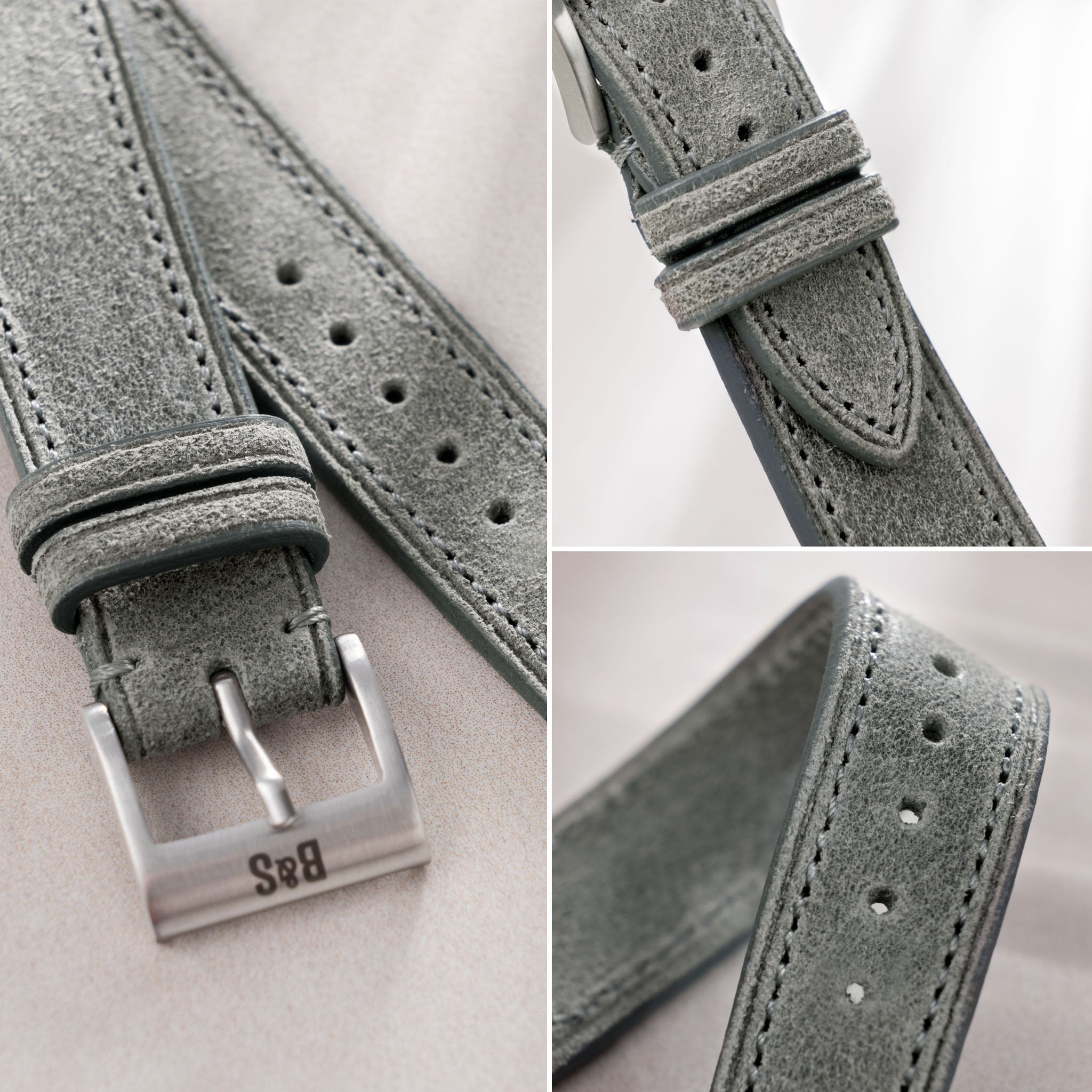 The Mayfair Grey Leather Watch Strap - Jubilee Edition
