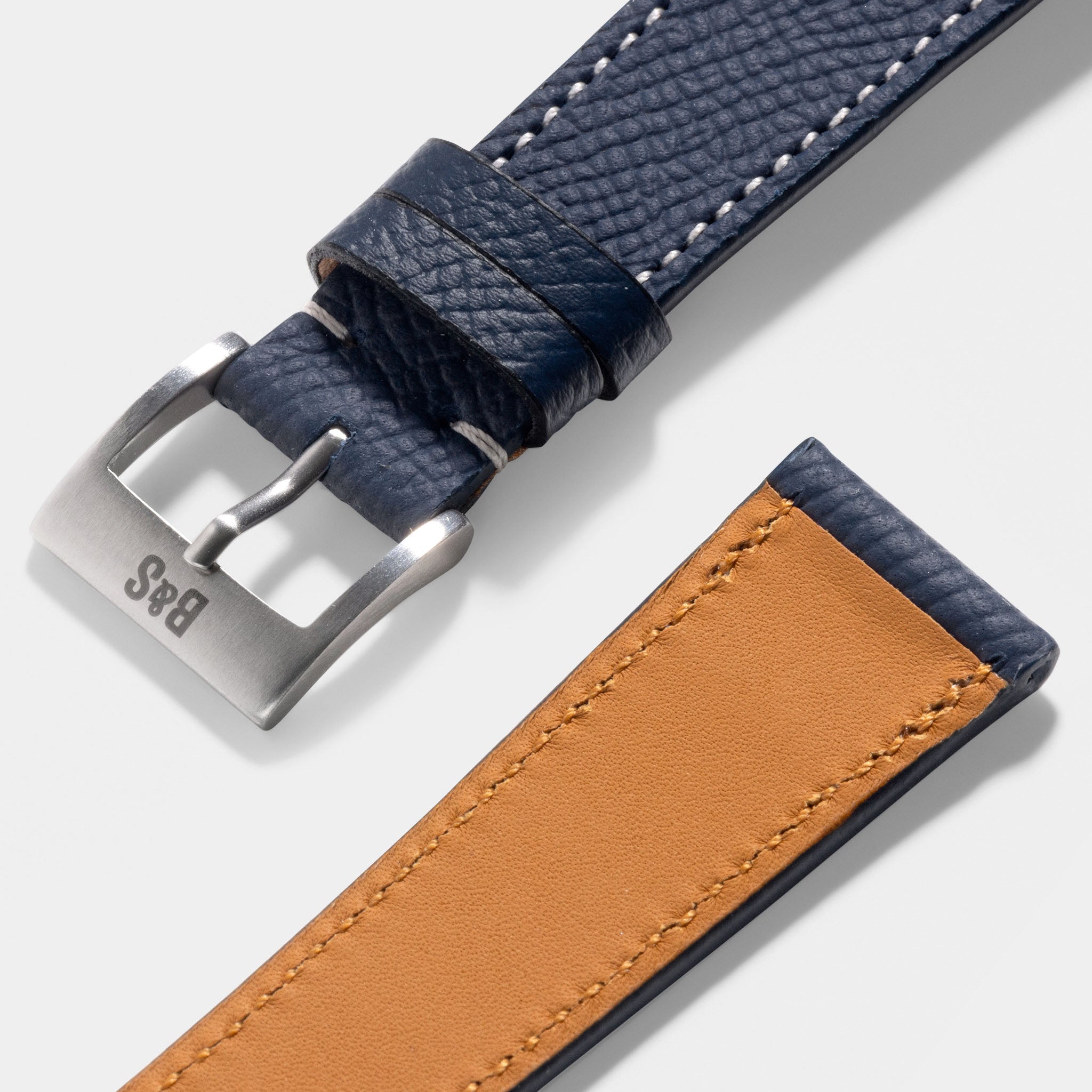 Epsom Dark Blue Leather Watch Strap