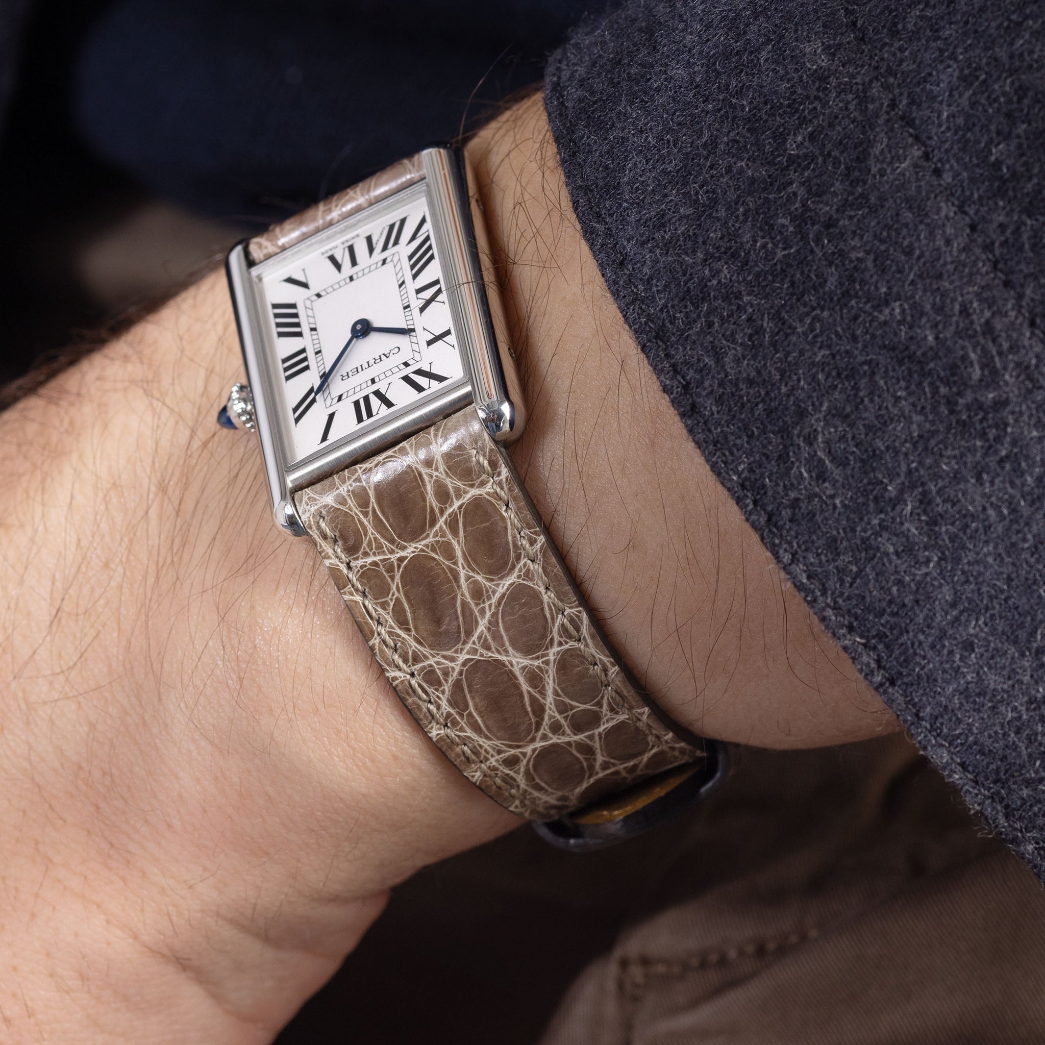 Strap for Cartier Tank Must 2021 2024 The Taupe Alligator