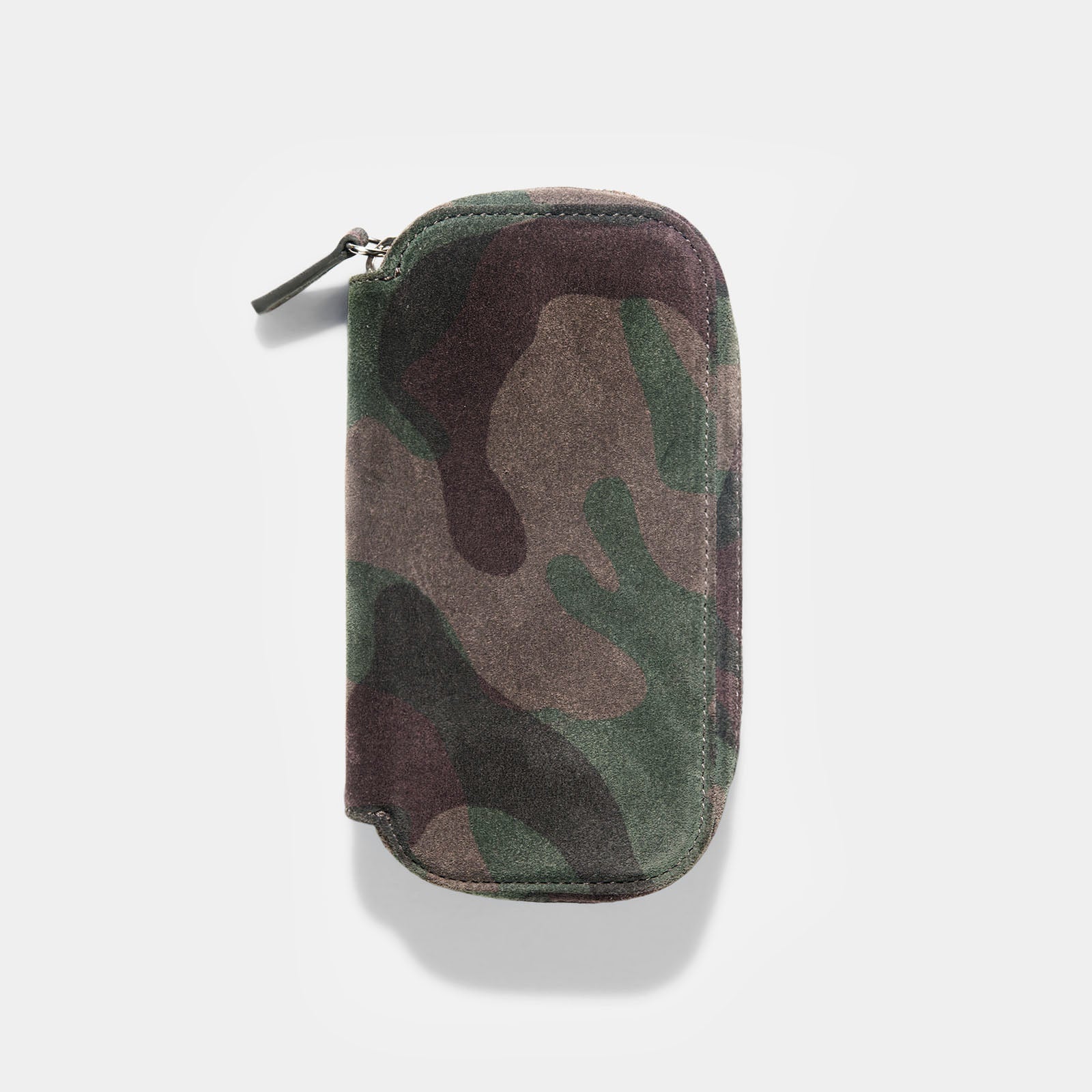 Grey Camo 2 Watch Leather Zip Pouch