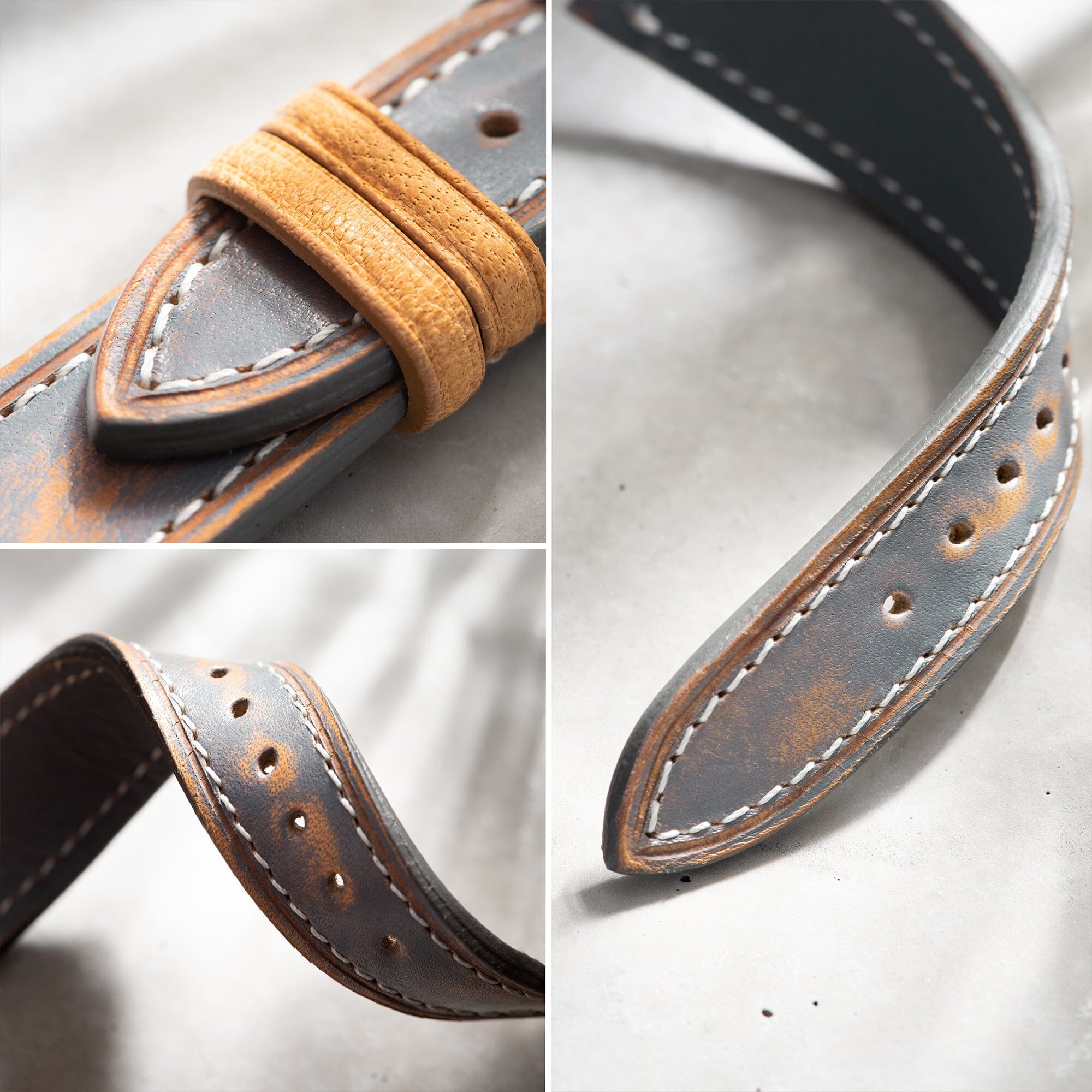 Strap for Apple Watch Ultra - Denim Blue Retro Leather