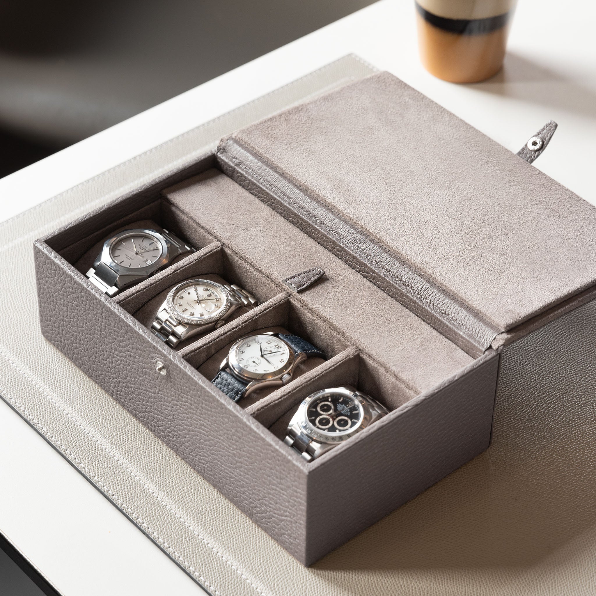 Taupe Luxury Leather Watch Box