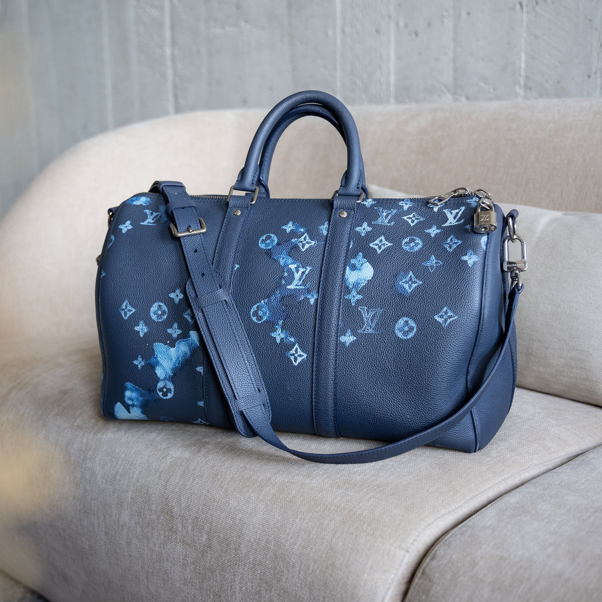 Louis Vuitton Keepall Bandouliere 40 Watercolor Ink Blue Weekend Trave