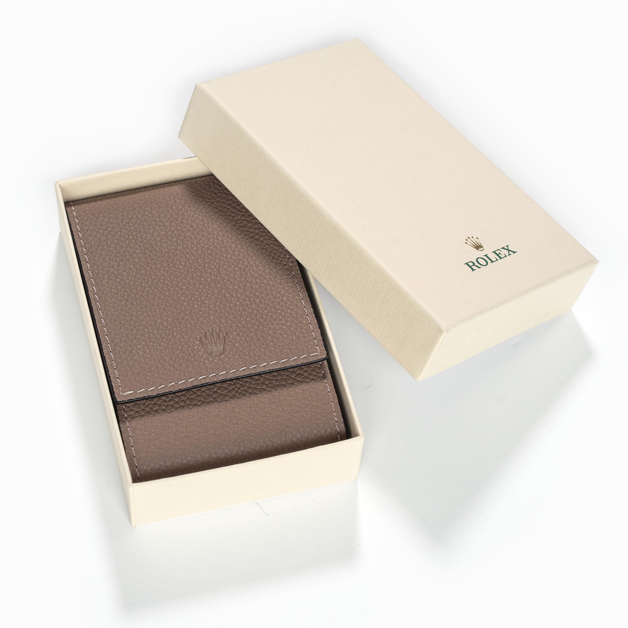 Rolex Taupe Color Single Watch Leather Pouch