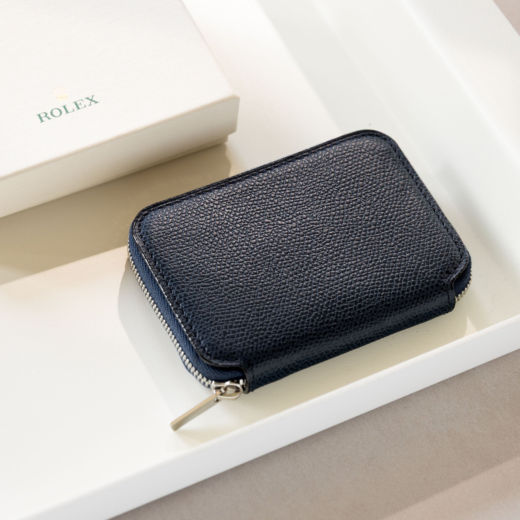Rolex Blue leather wallet