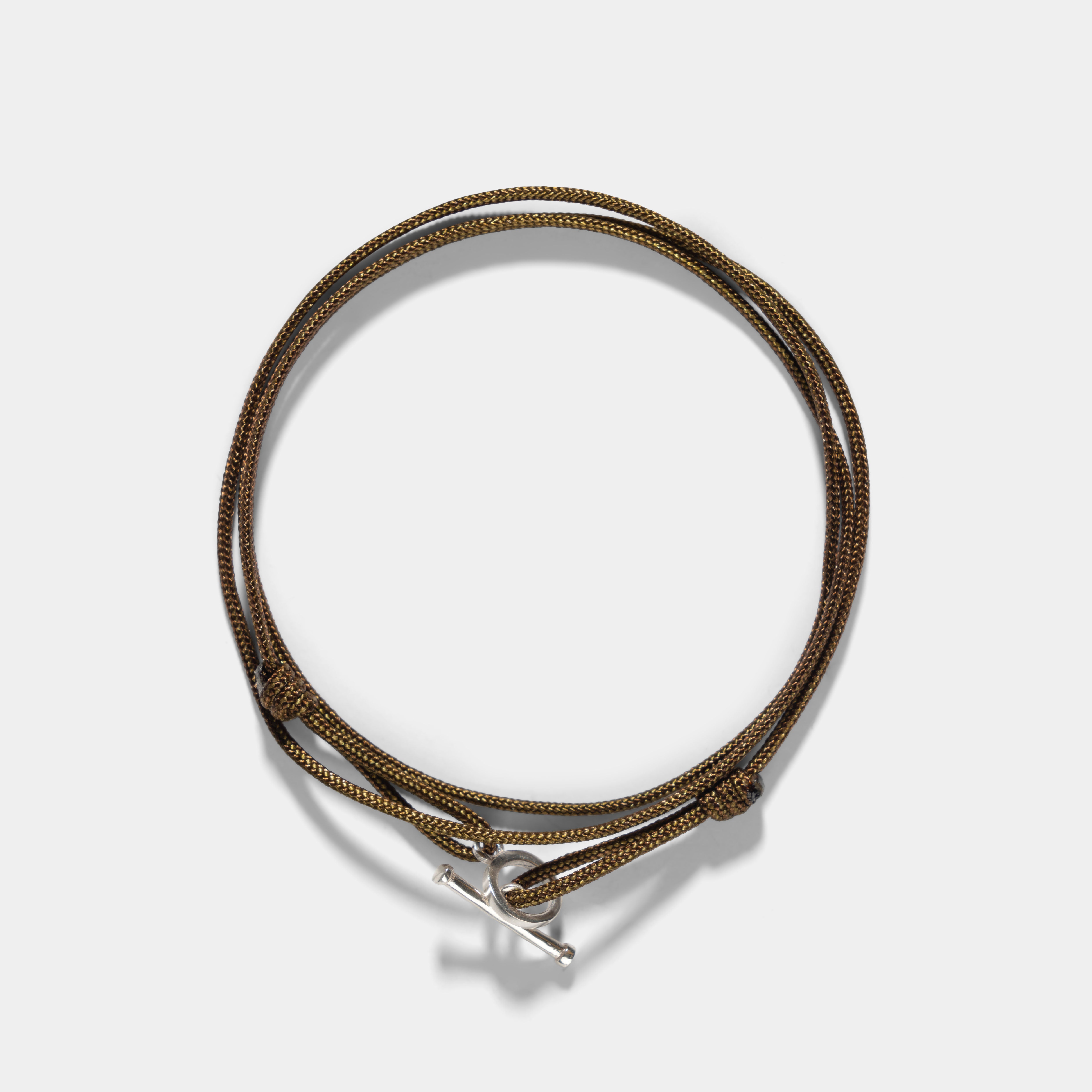 Oskar Gydell Nylon Cord Bracelet Gold Brown 3-Laps