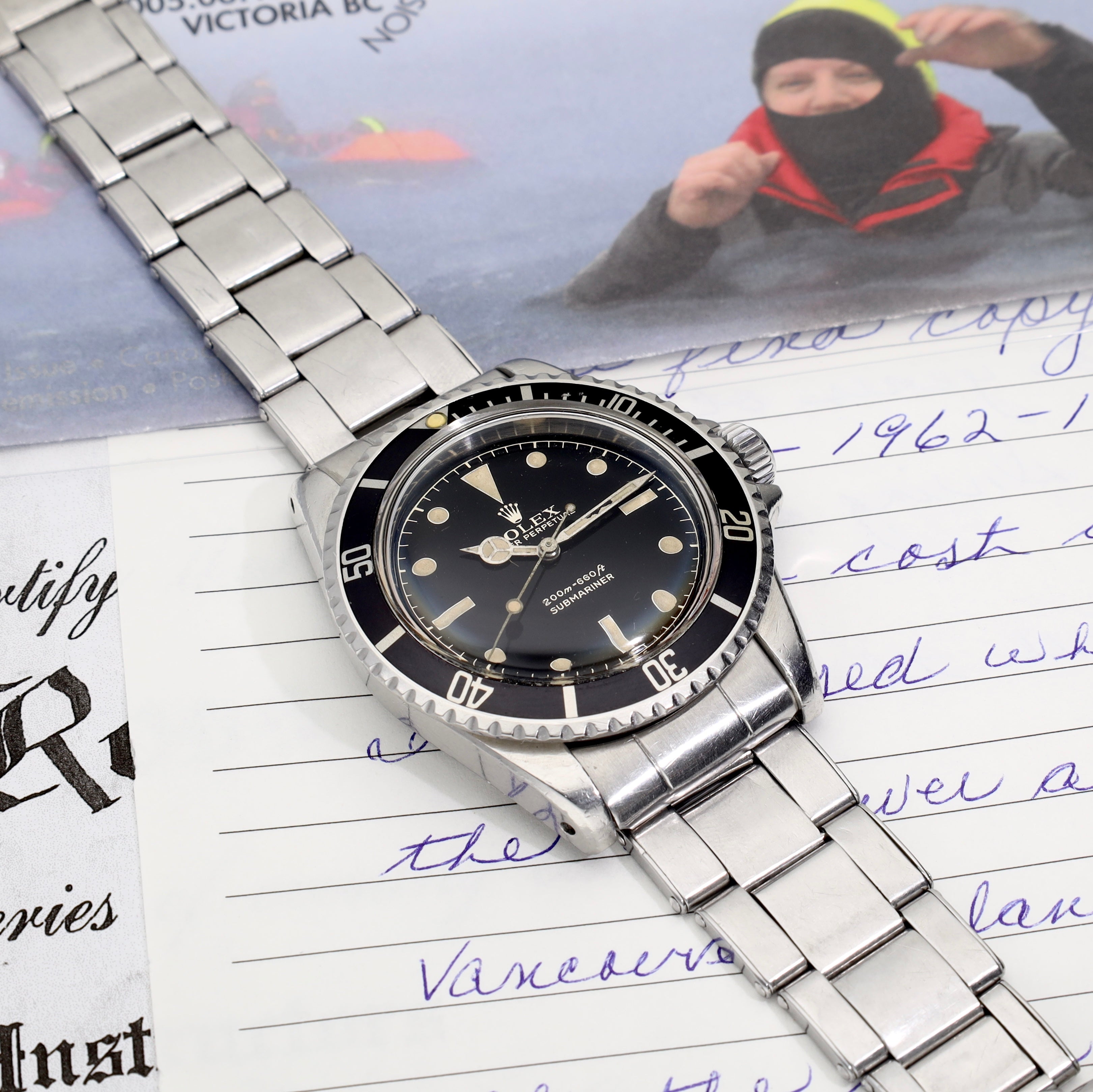 Rolex Submariner 5512 gilt chapter ring exclamation dot dial from original navy officer with letter of provenance - incoming