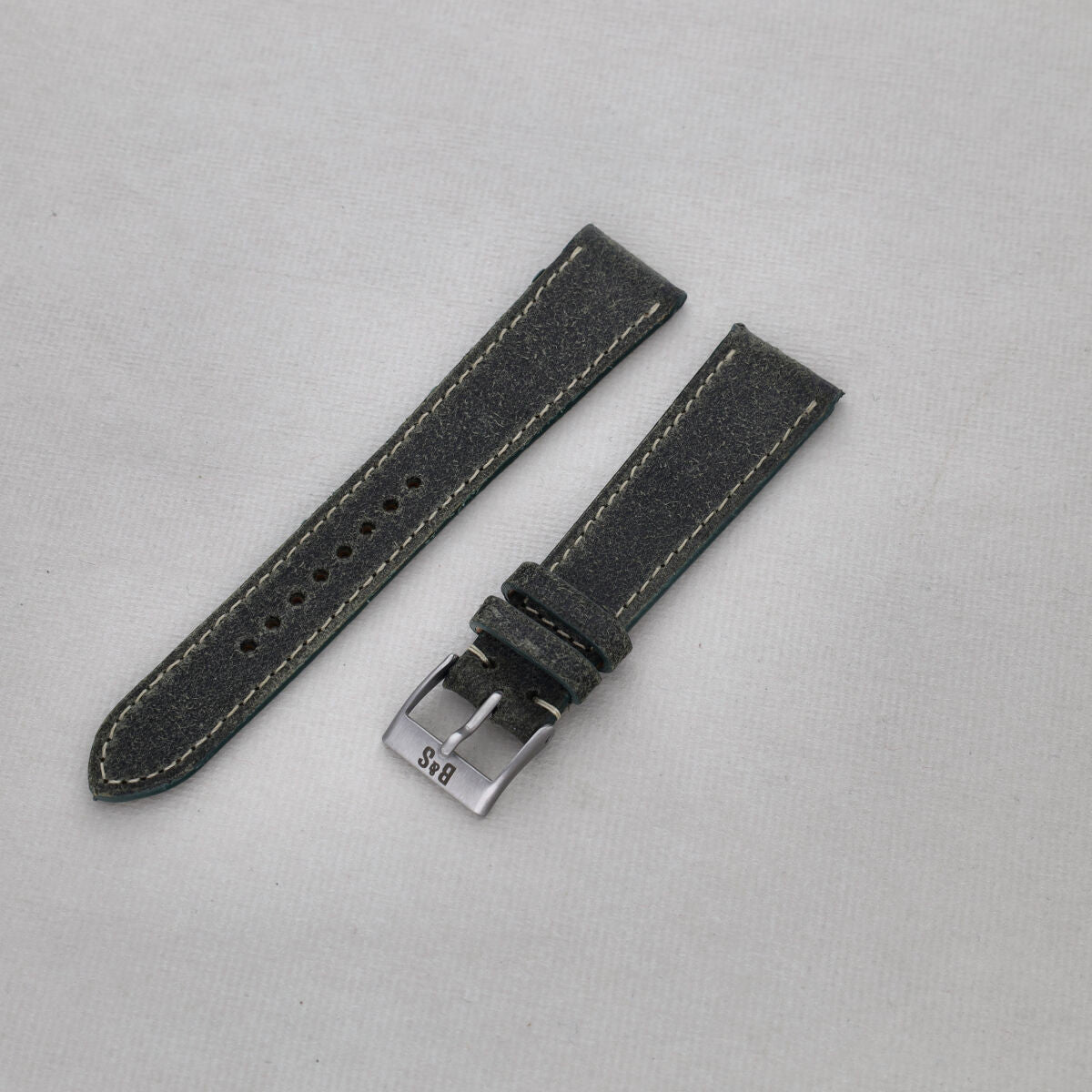 Sample Sale - Rugged Dark Grey Leather Watch Strap - 19mm