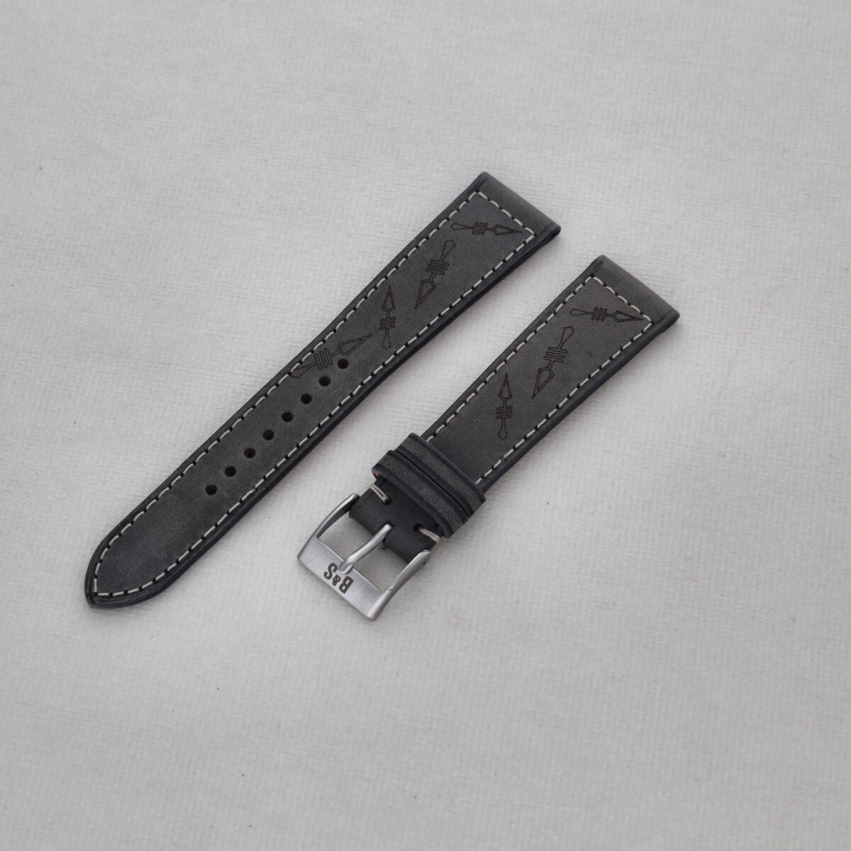 Sample Sale - Dark Ash Grey Leather Watch Strap - 20mm