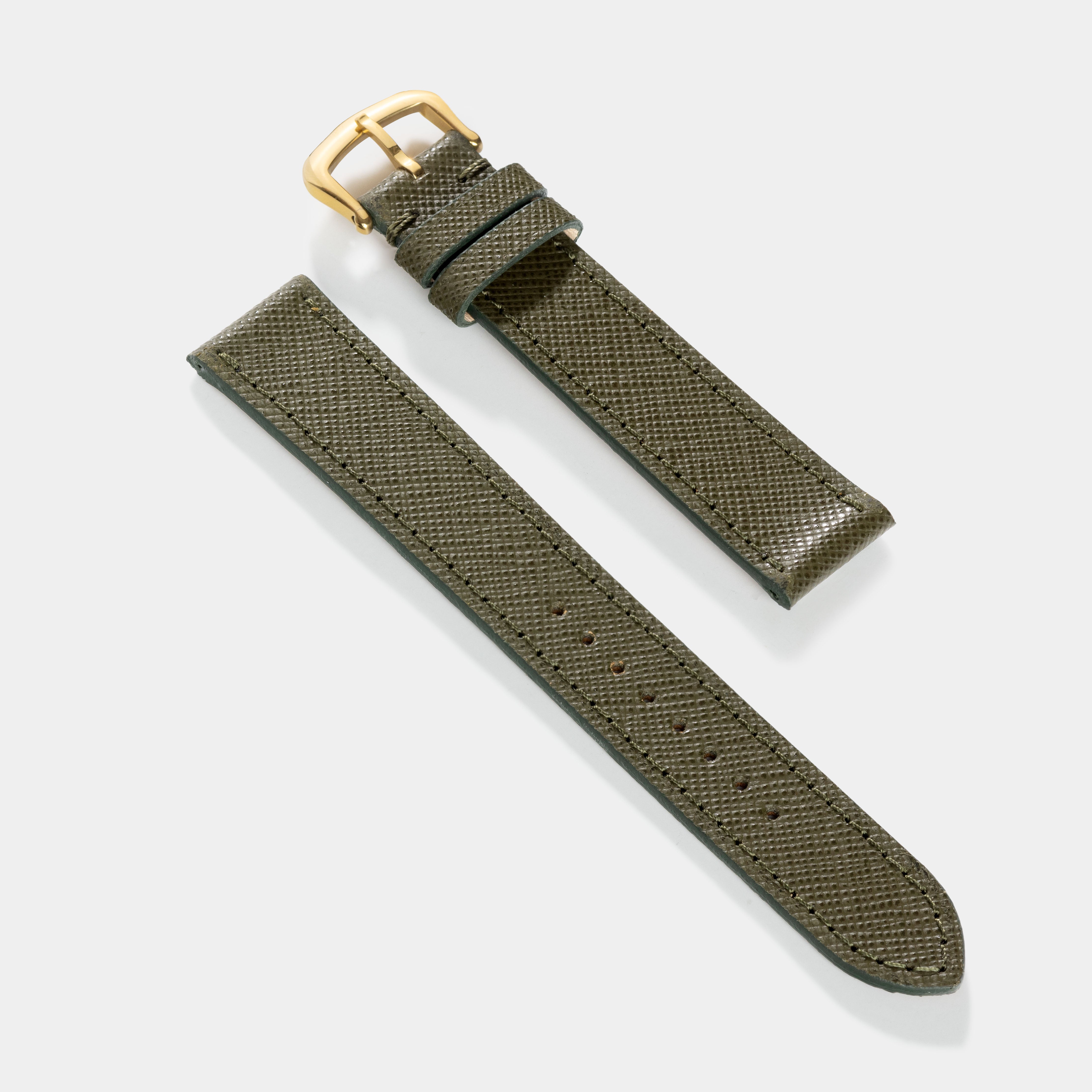 Strap for Cartier 17.5mm - Saffiano Olive Green Leather