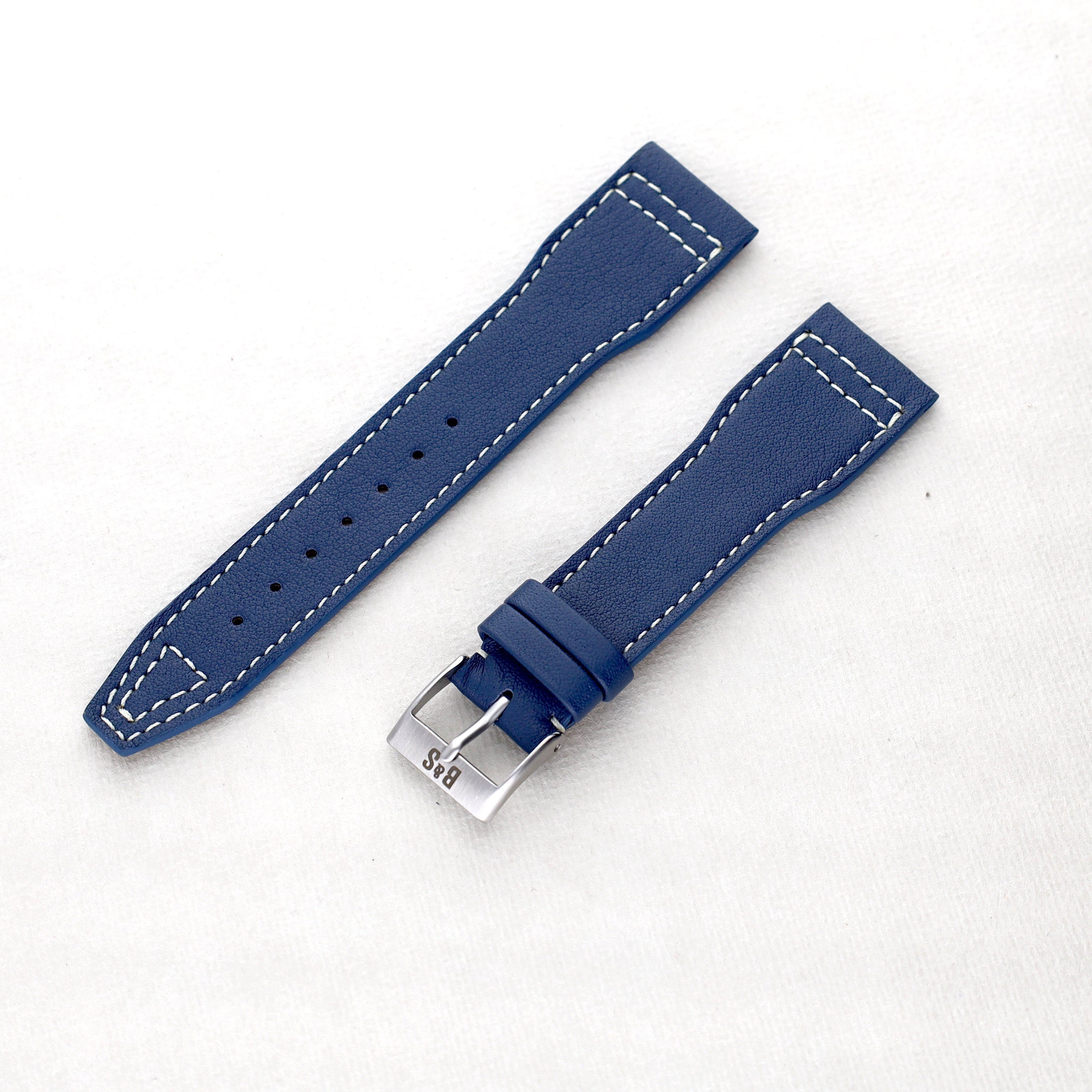 Sample Sale - VIPR Blue Aviator Leather Watch Strap - 21mm