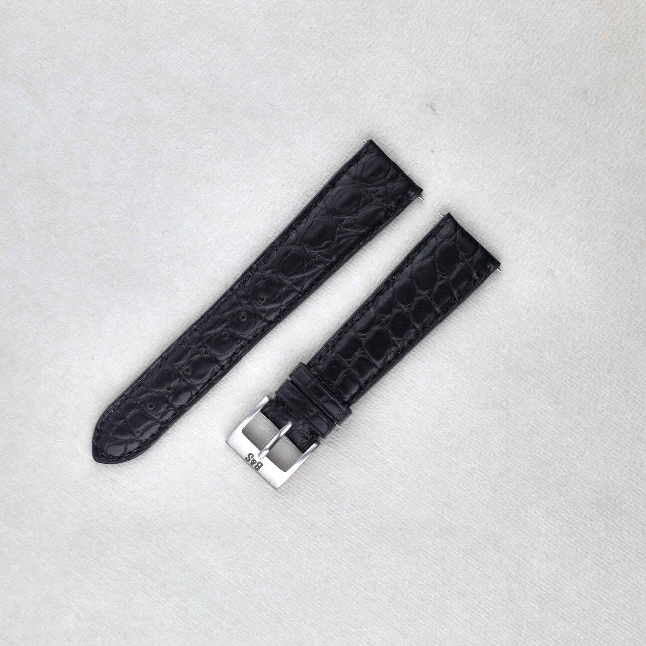 Sample Sale - Black Alligator Leather Watch Strap - 20mm