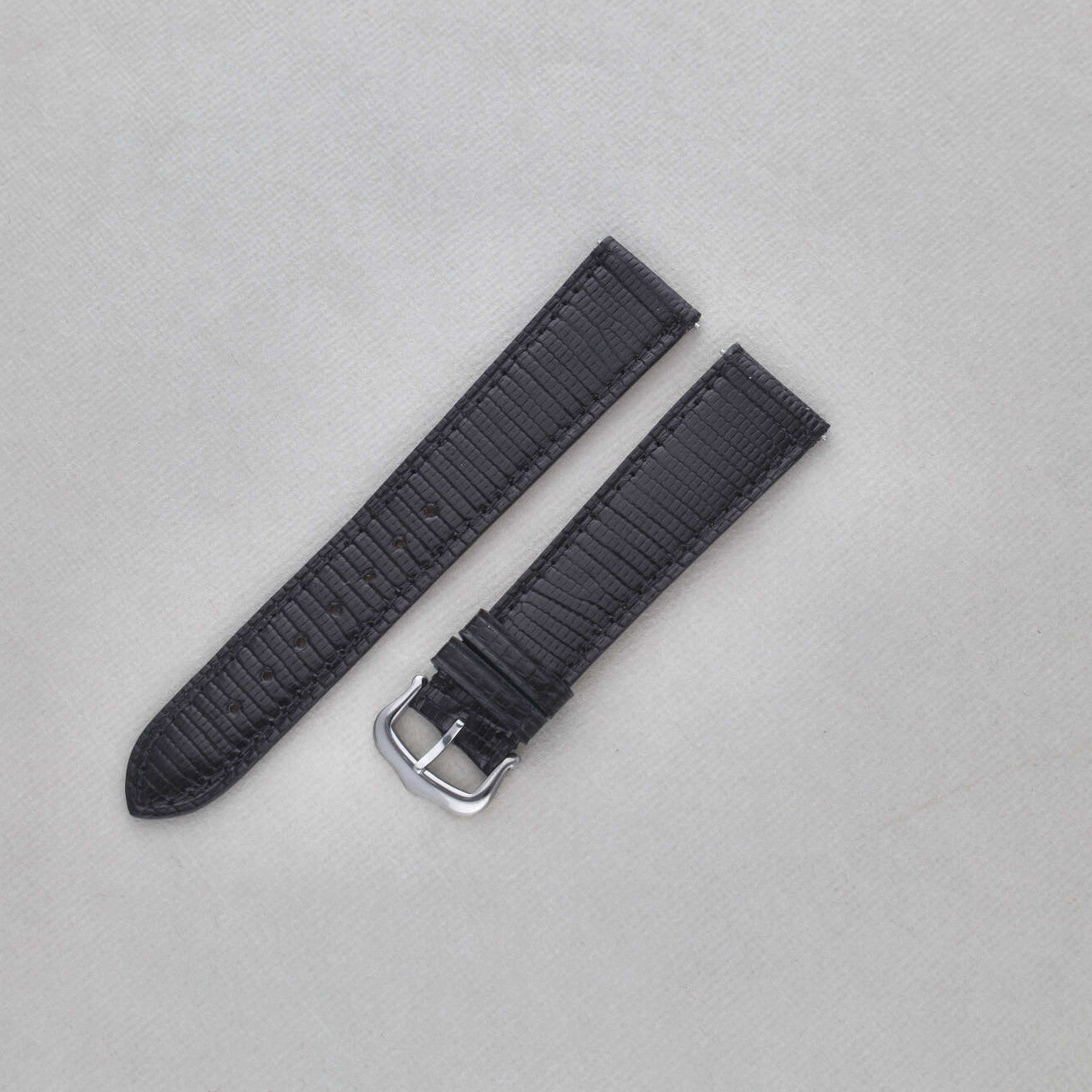 Sample Sale - Brilliant Black Lizard Leather Watch Strap - 19mm - Quick Release Springbars System