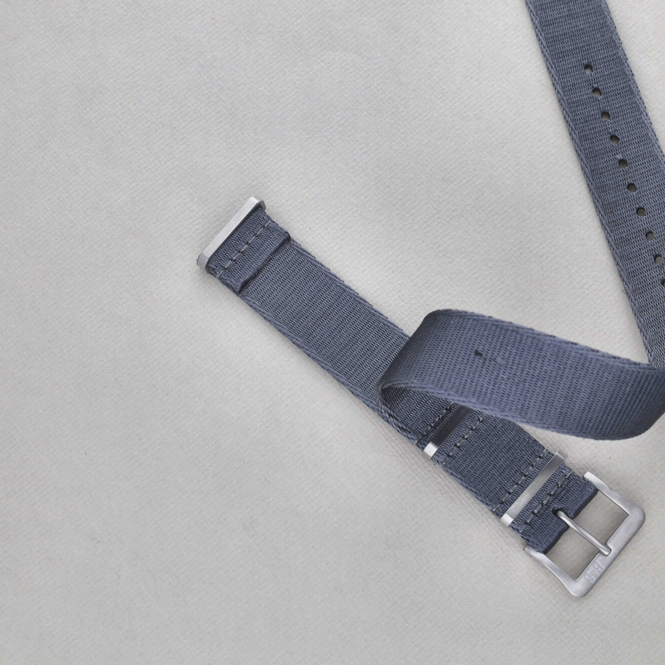 Sample Sale - Deluxe Nylon Single Pass Watch Strap Pure Grey - 20mm