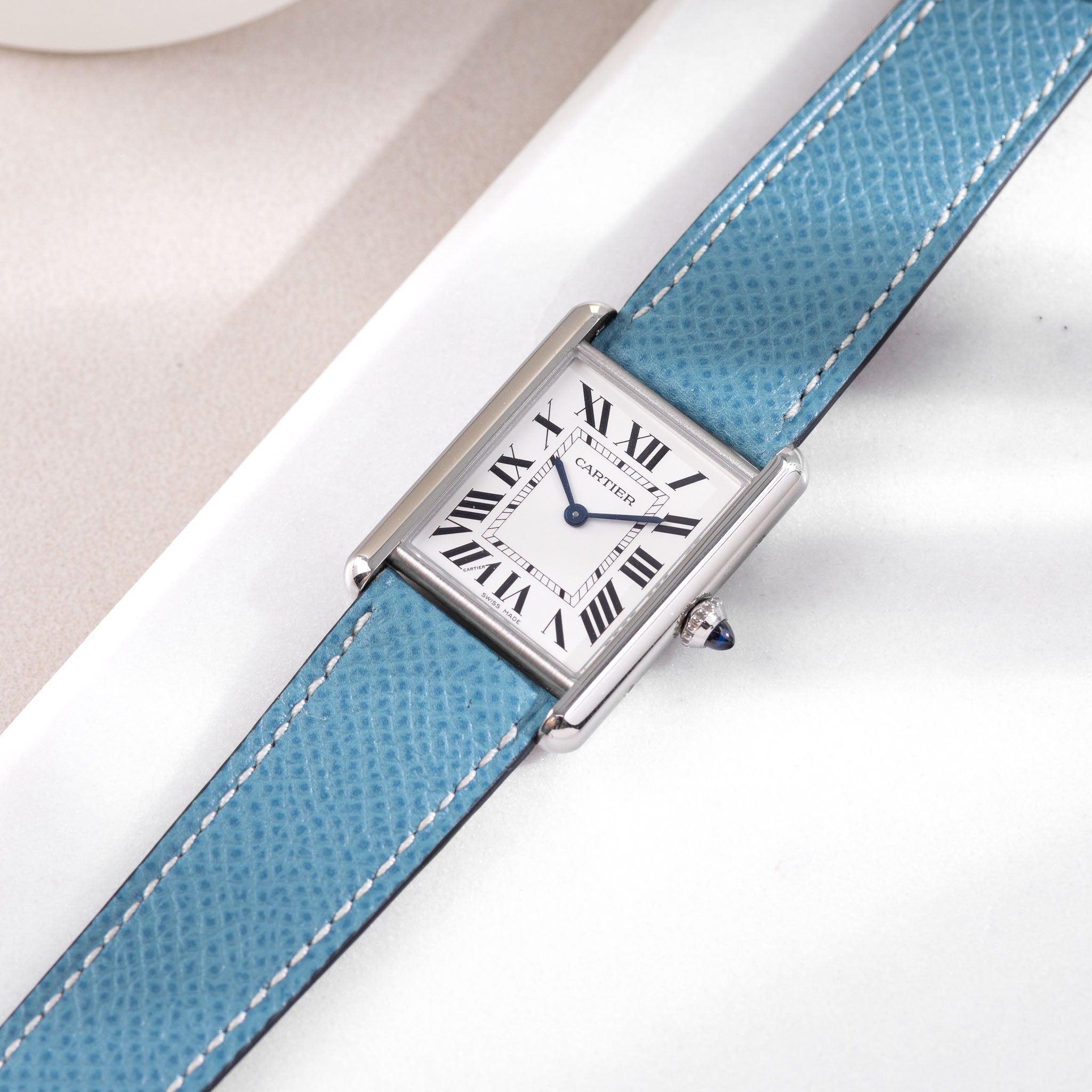 Strap for Cartier Tank Must (2021-2024) - The Sellier Blue