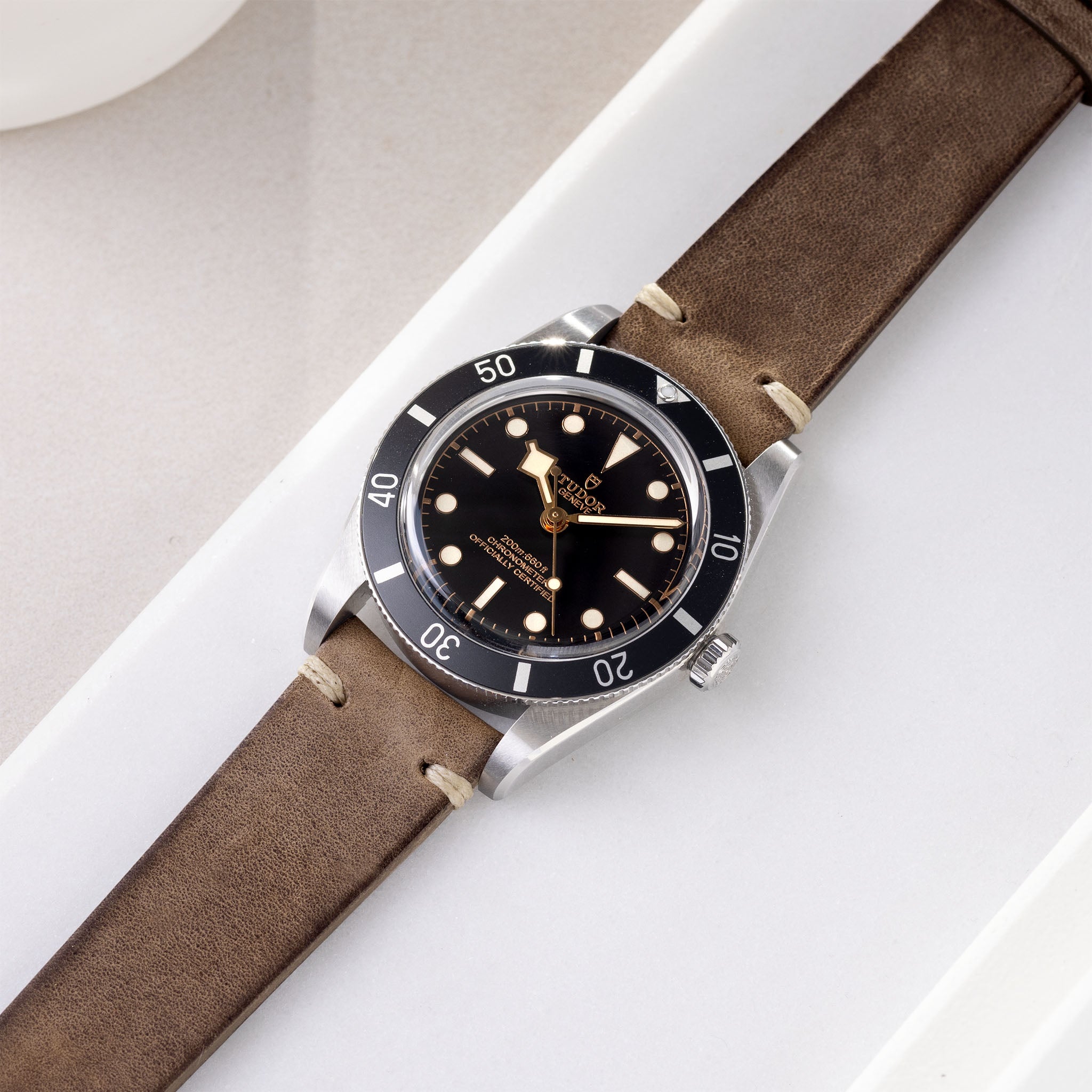 Strap for Tudor Black Bay 54 Smoke Grey Leather Watch Strap