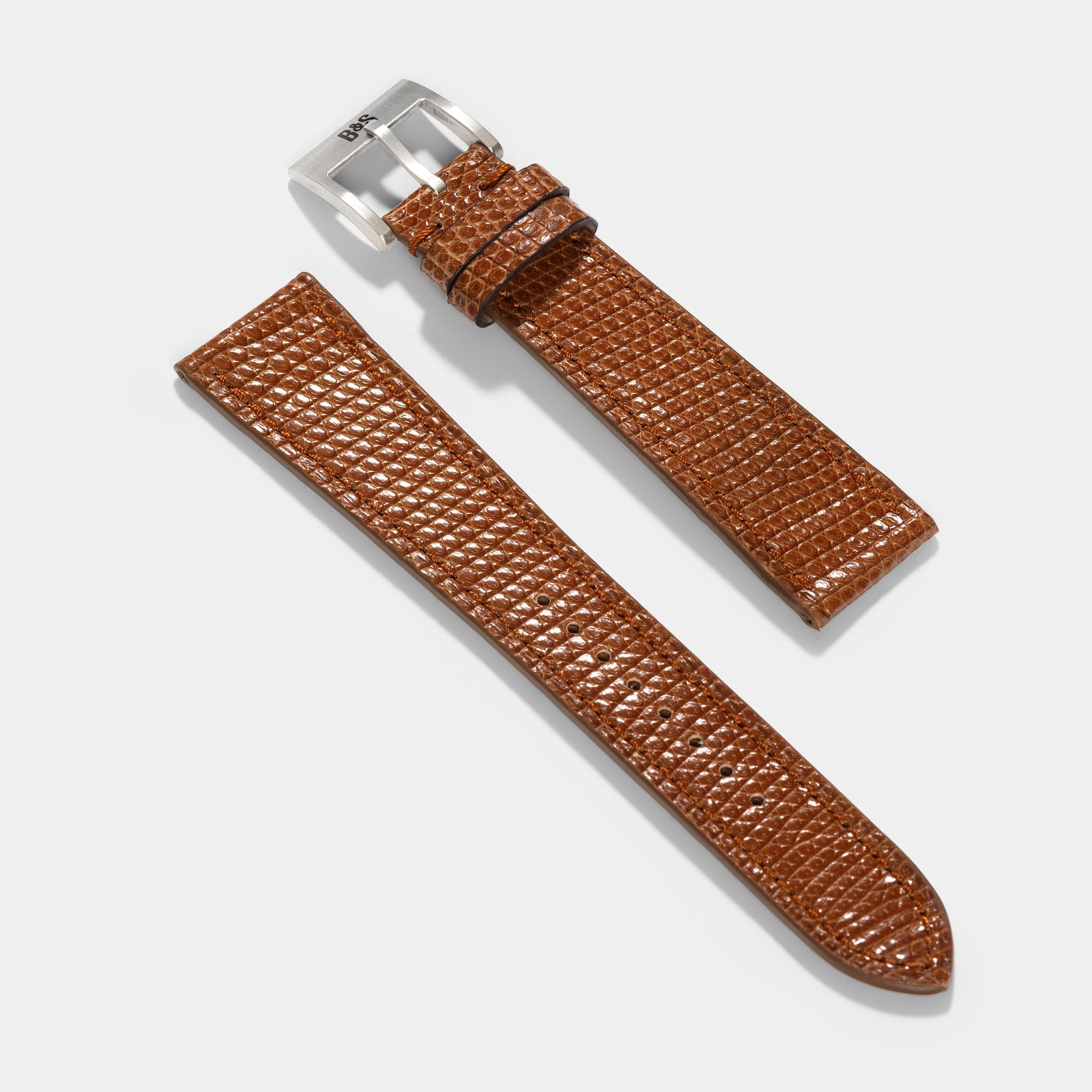 Brilliant Black Lizard Leather Watch Strap