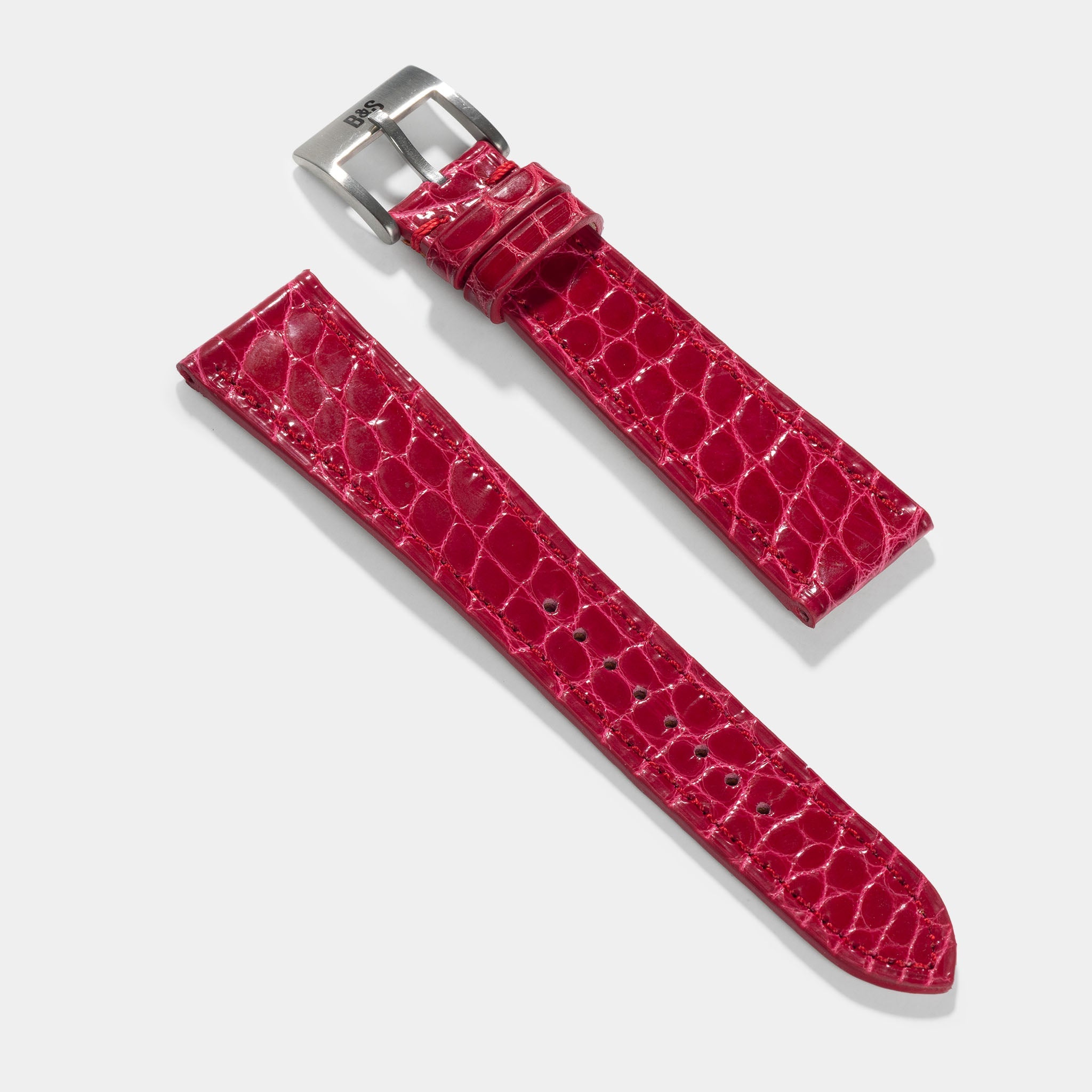 Red Alligator Leather Watch Strap