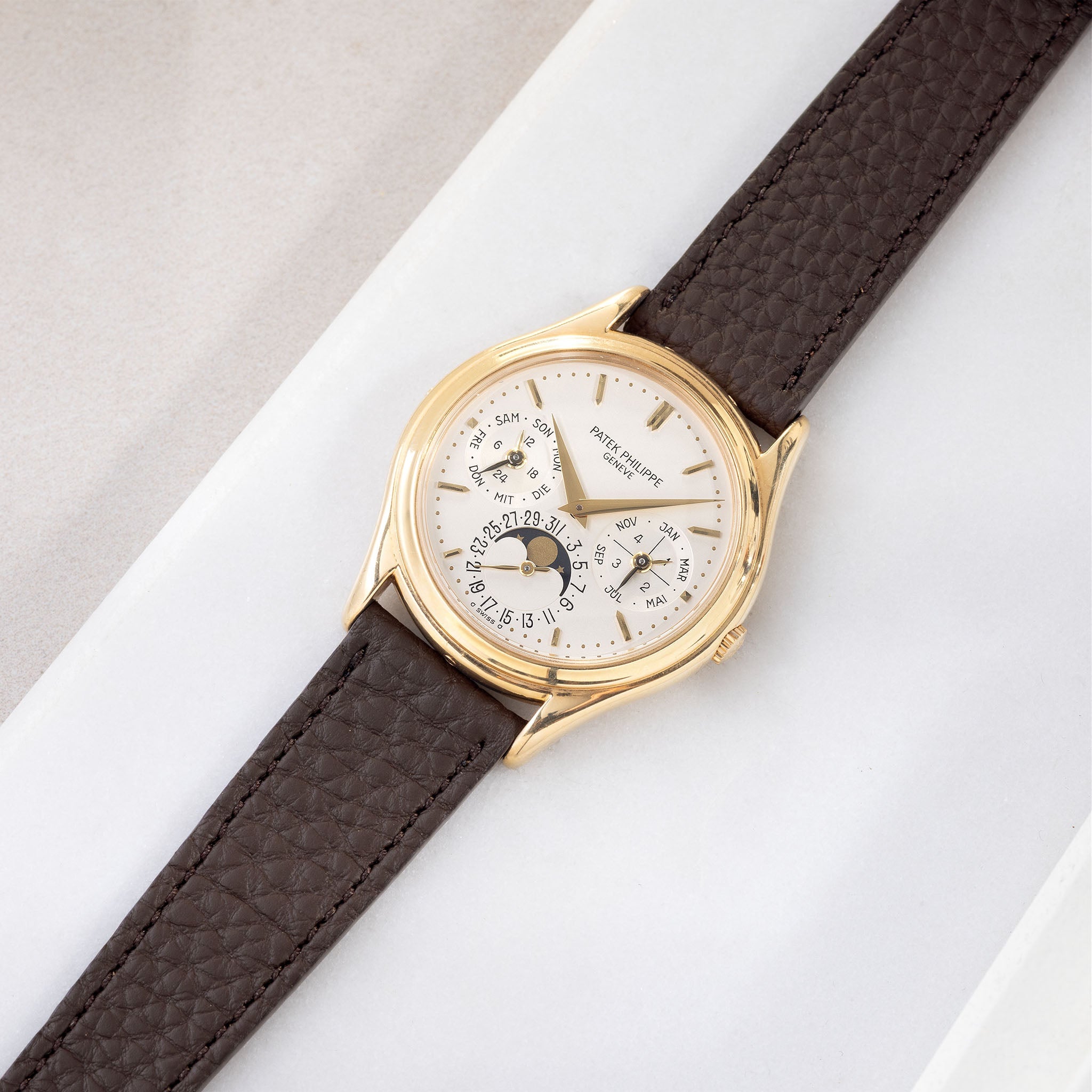 Strap for Patek Philippe 3940 Perpetual - Black Double Sided Lizard Wa