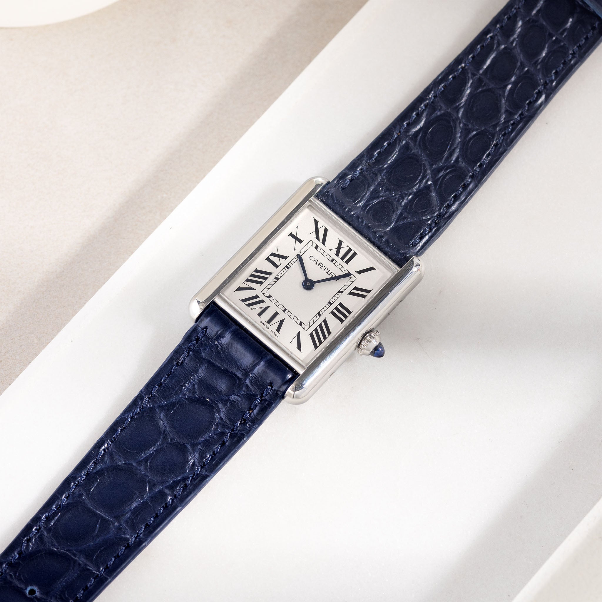 Strap for Cartier Tank Must (2021-today) - Blue Alligator