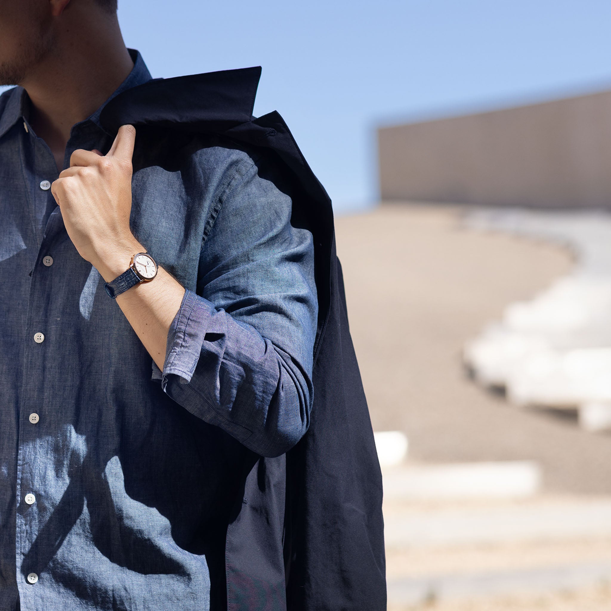 Blue Alligator Leather Watch Strap