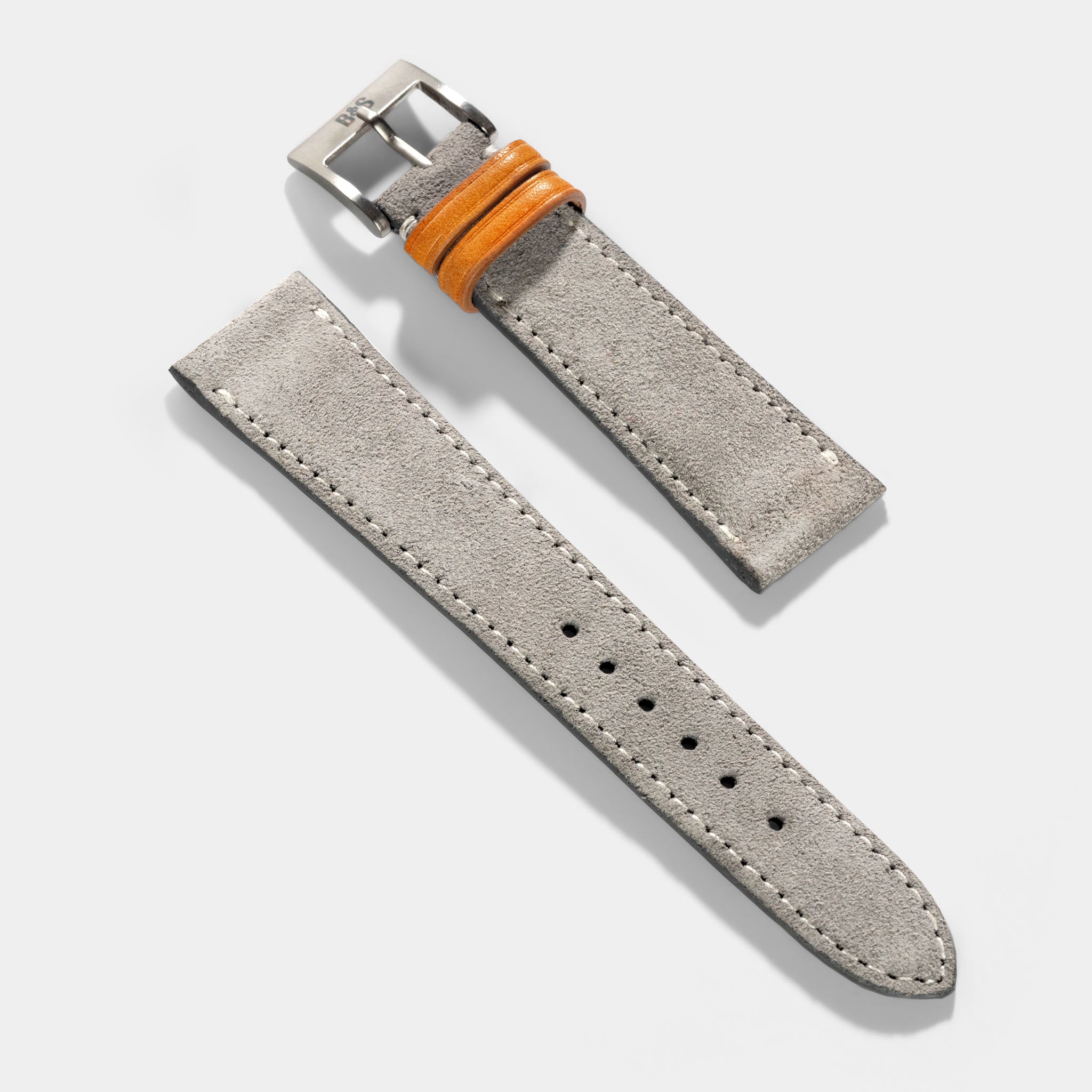Harbor Grey Silky Suede Leather Watch Strap
