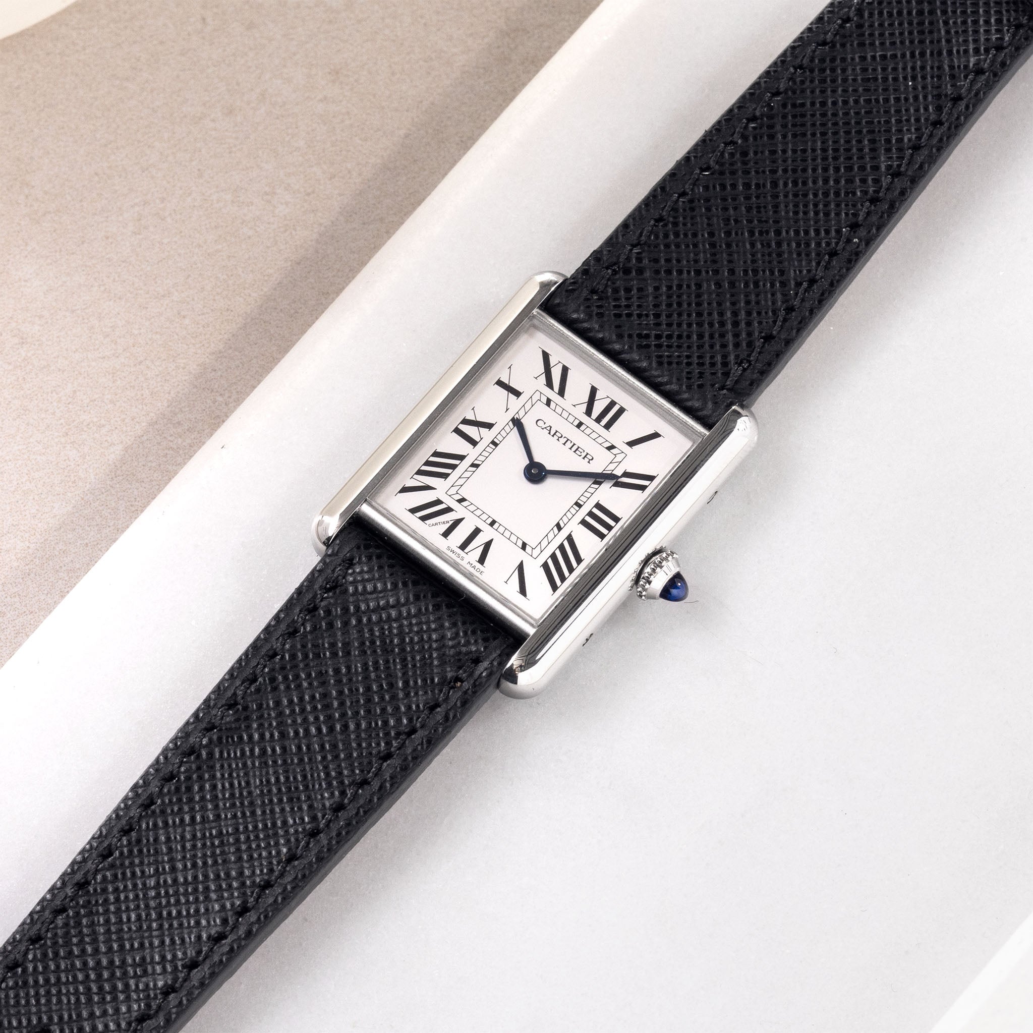 Strap for Cartier Tank Must (2021-2024) - The Saffiano Black