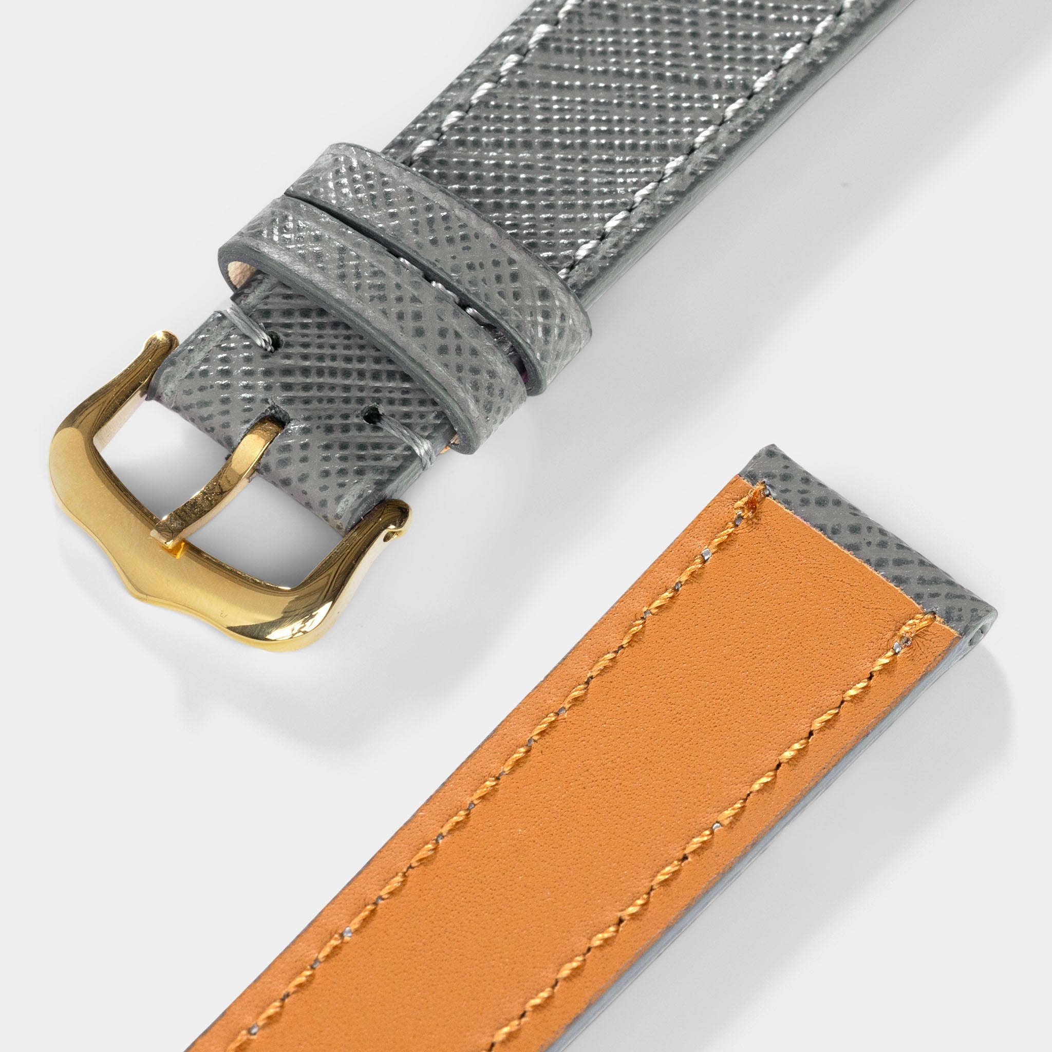 Strap for Cartier 17.5mm - Saffiano Grey Leather