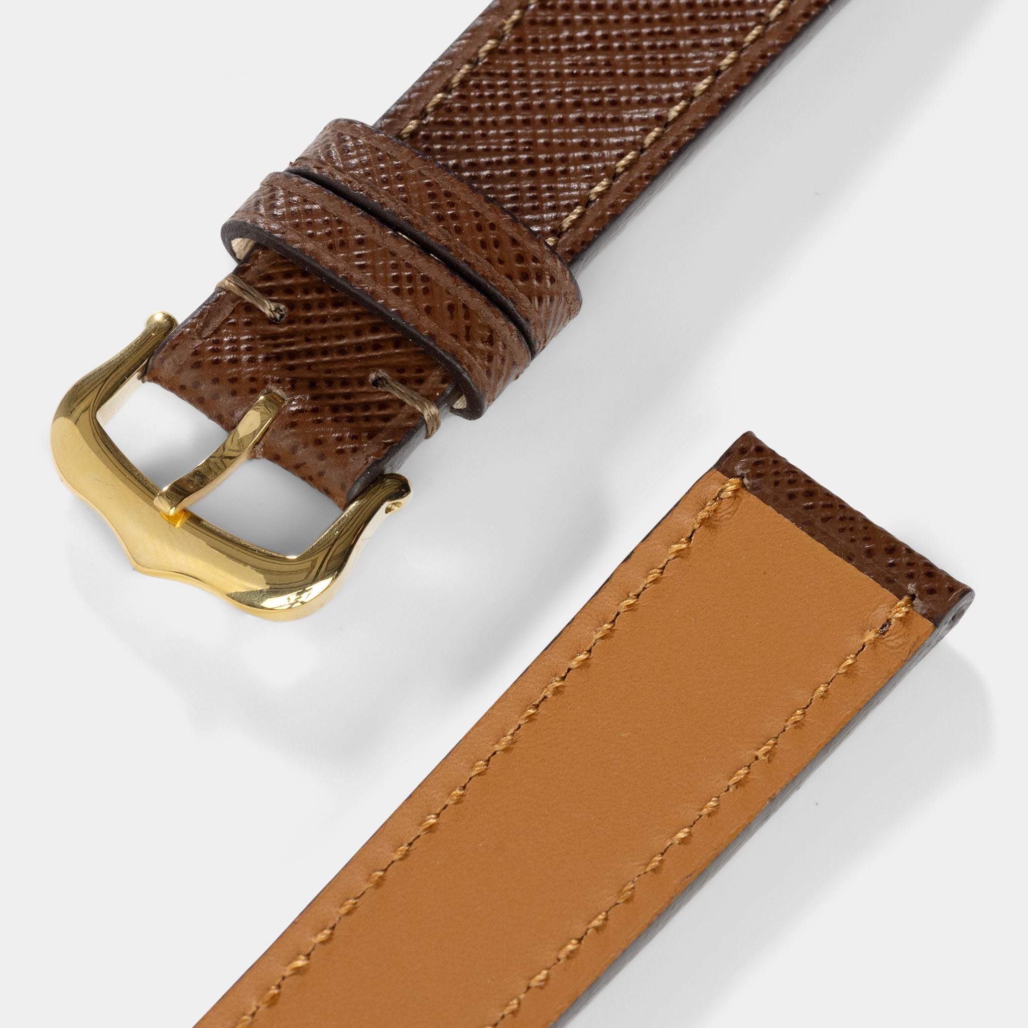 Strap for Cartier 17.5mm - Saffiano Brown Leather