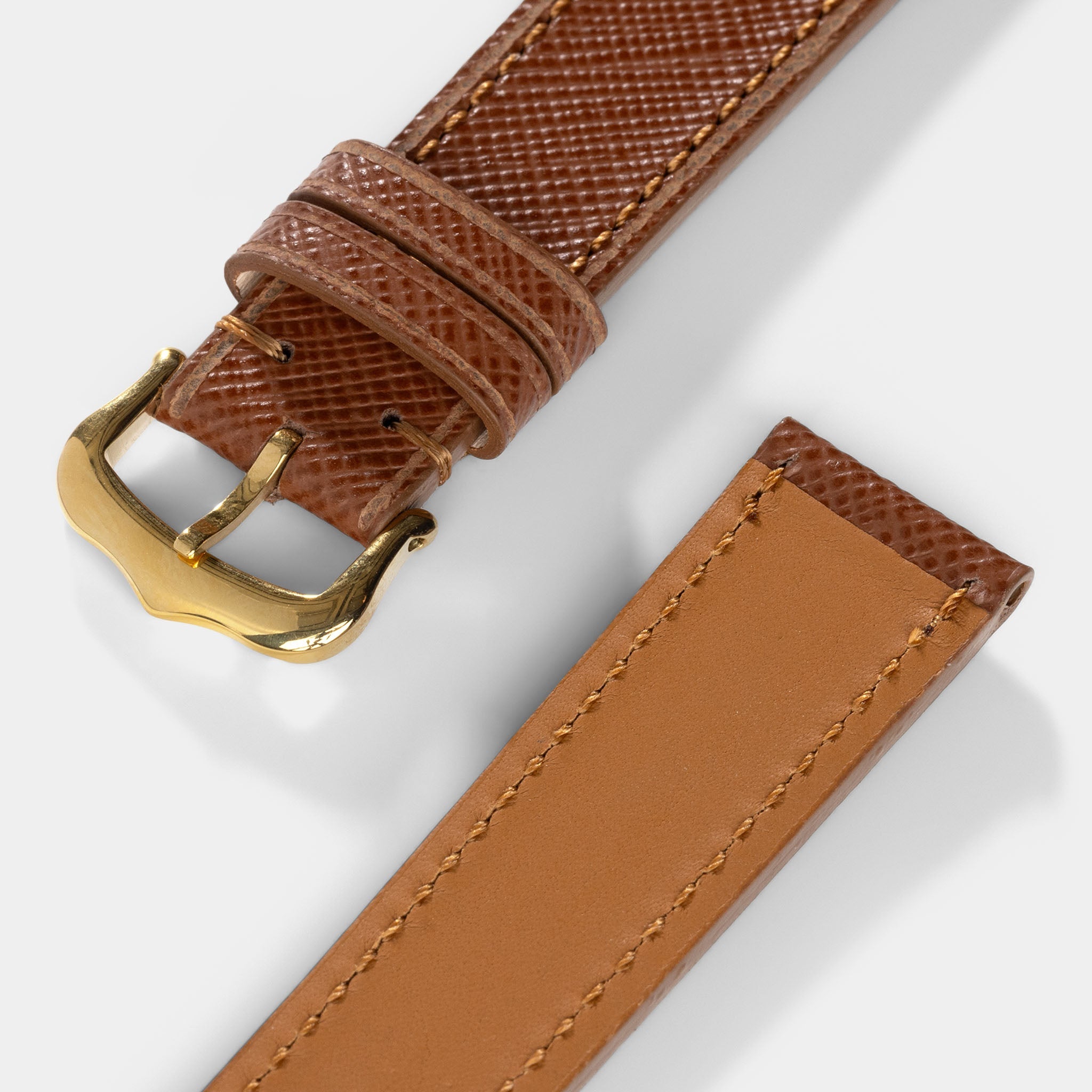 Strap for Cartier 17.5mm - Saffiano Cognac Brown Leather