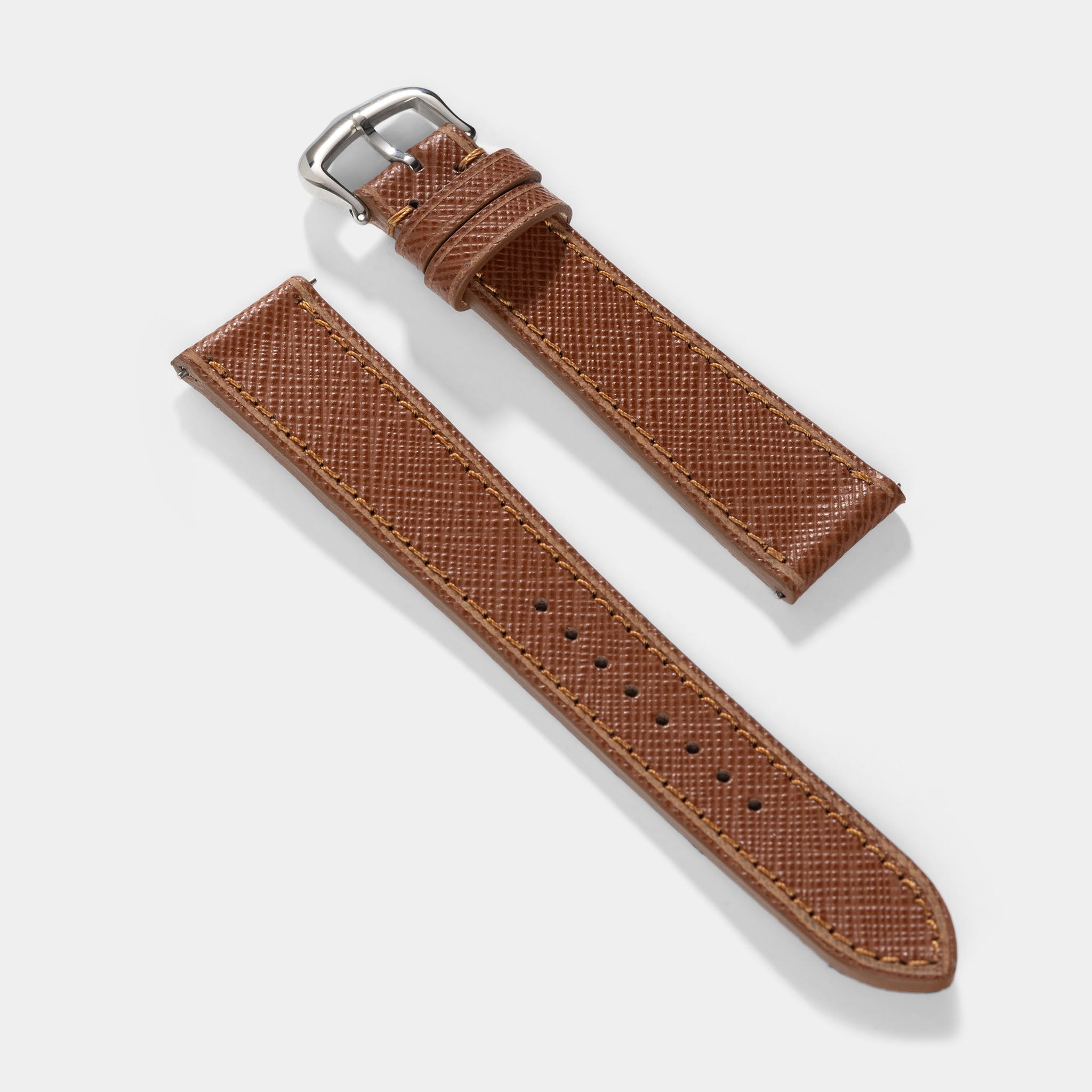 Strap for Cartier Tank Must (2021-2024) - The Saffiano Cognac