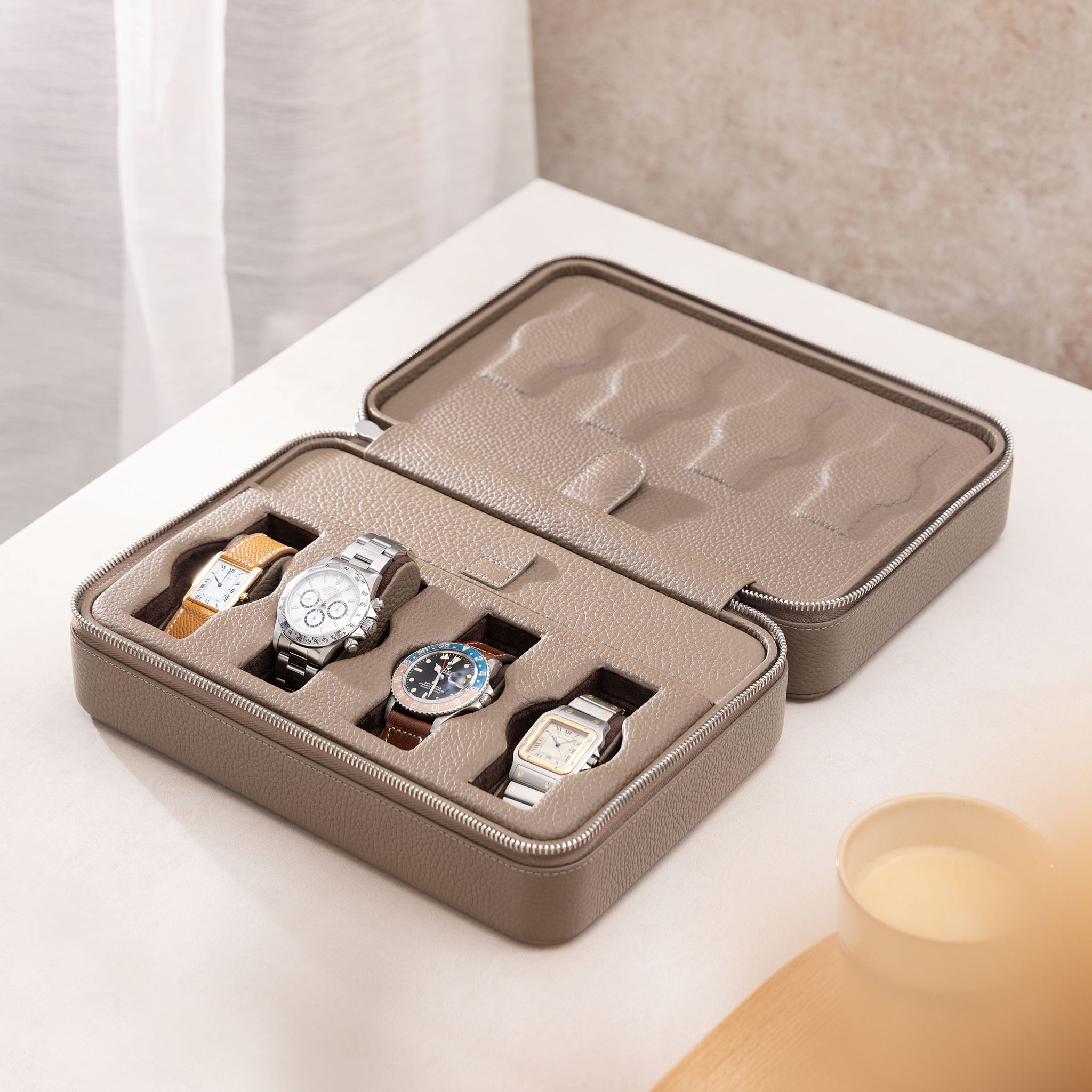 Taupe Luxury Leather Watch Box