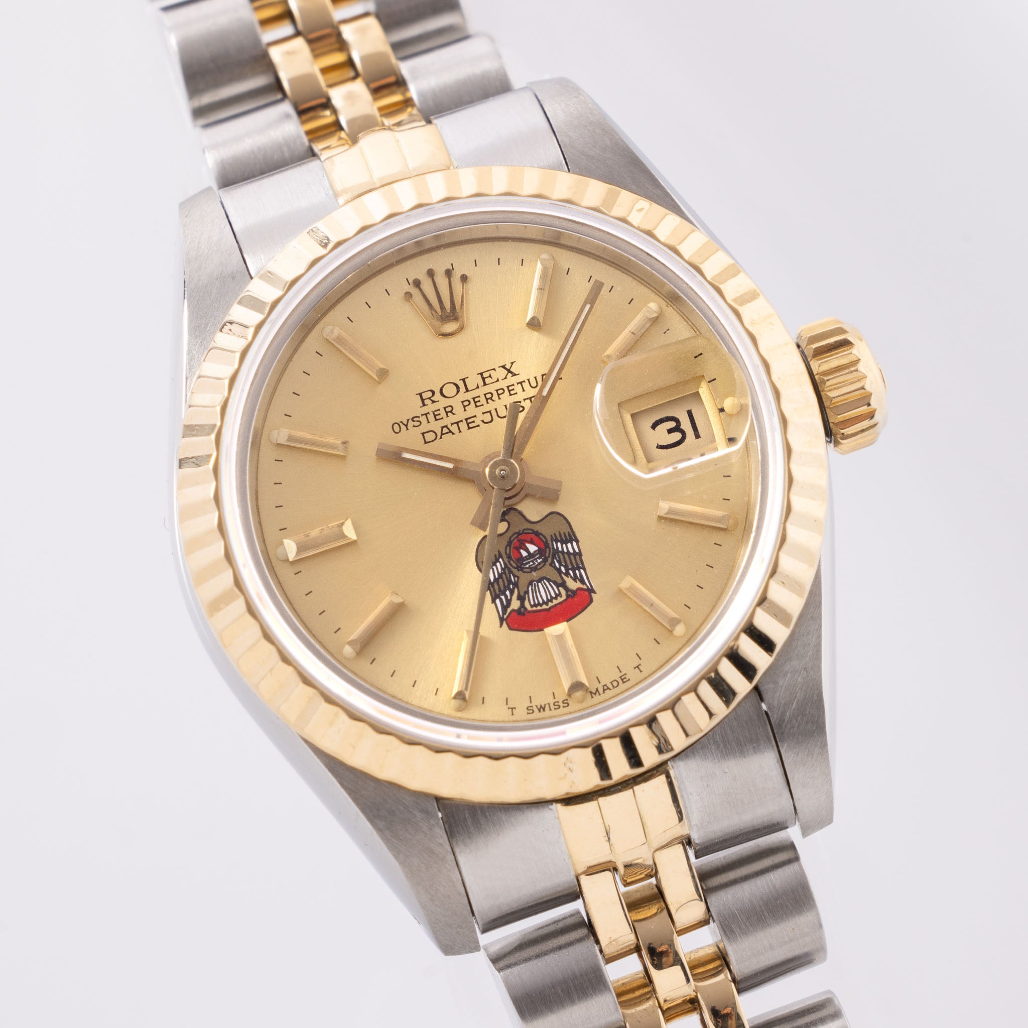 Rolex Lady Datejust Steel and Gold UAE Desert Eagle Dial Ref 69173