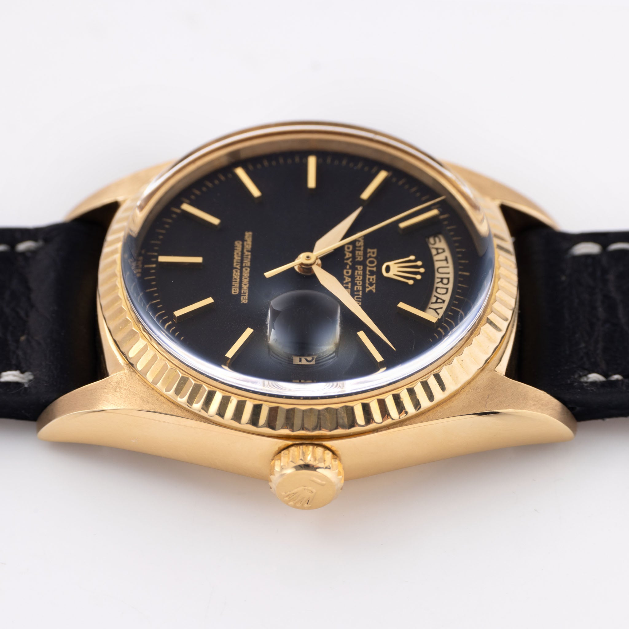 Rolex Day-Date 1803 Yellow Gold Matte Black Dial Alpha Hands