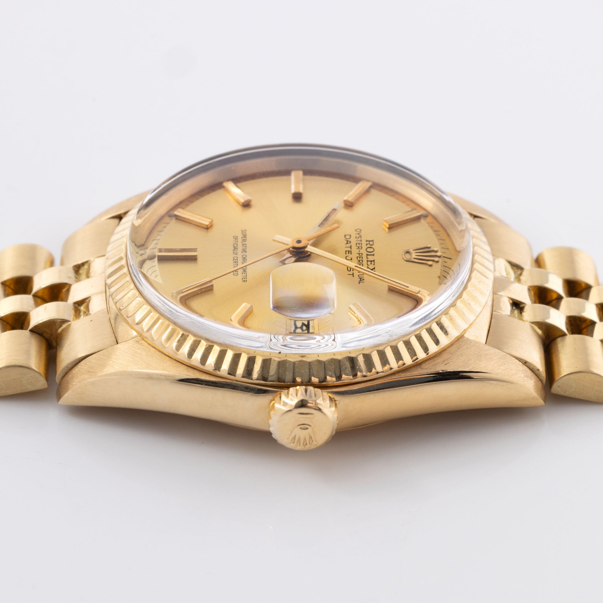 Rolex Datejust 1601 /8 Yellow Gold Champagne Dial