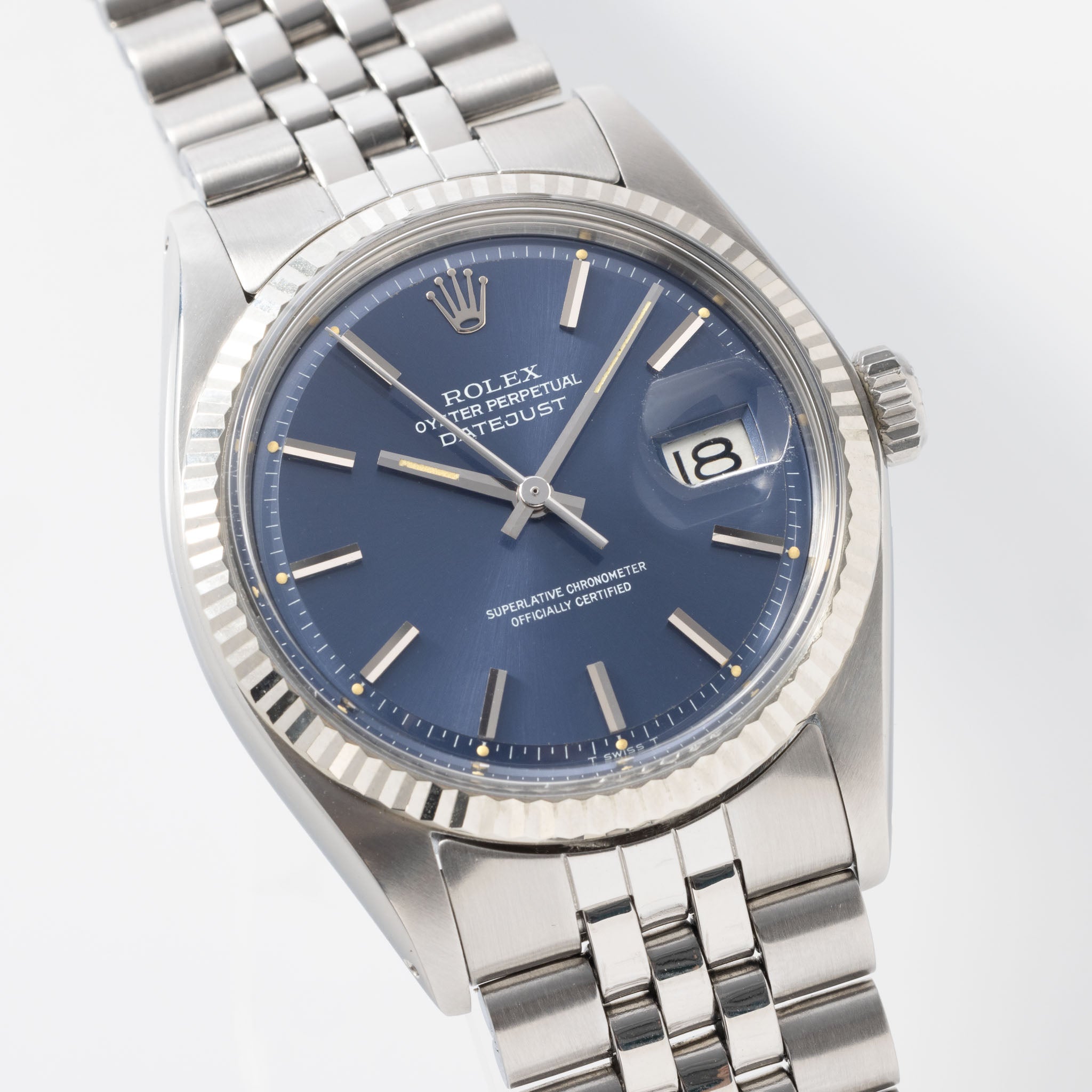 Rolex datejust 1601 online blue dial