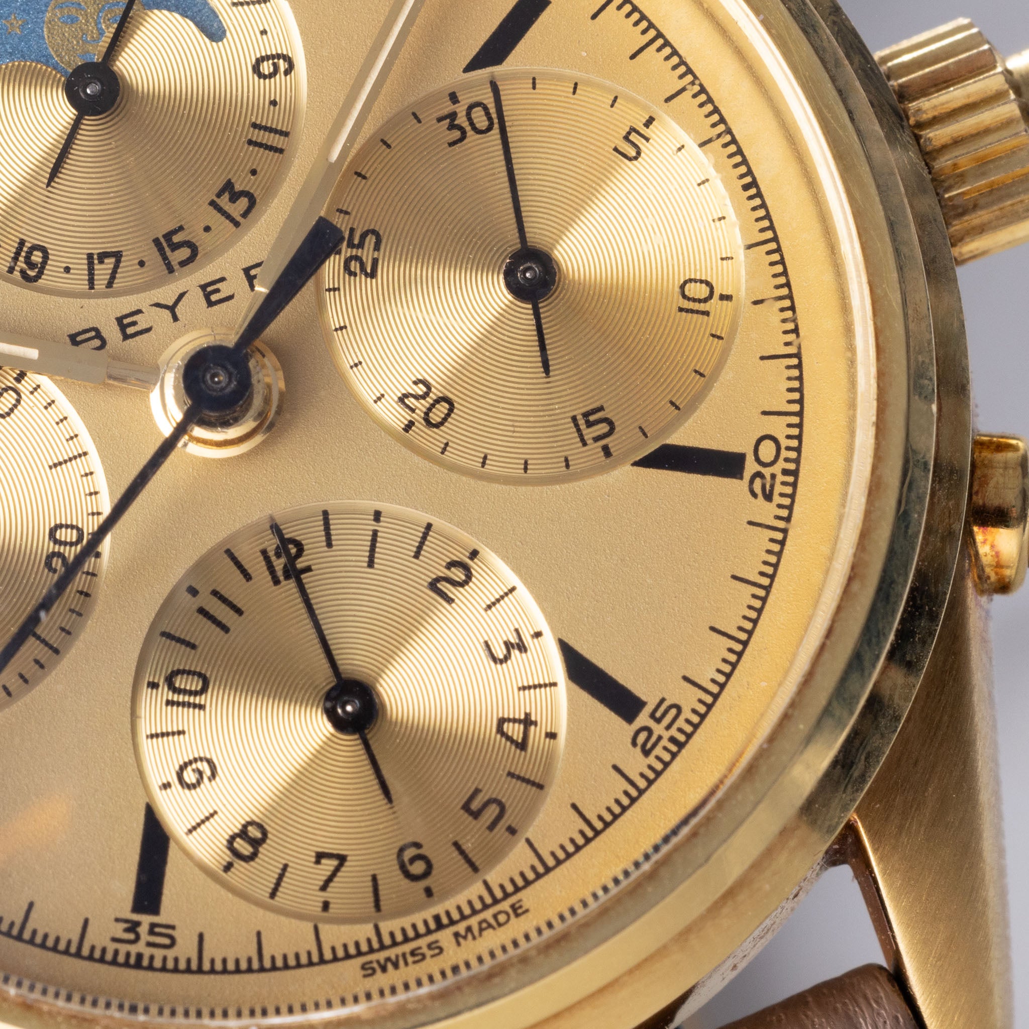 Beyer Split Seconds Moon Phase Chronograph in 18kt Yellow Gold