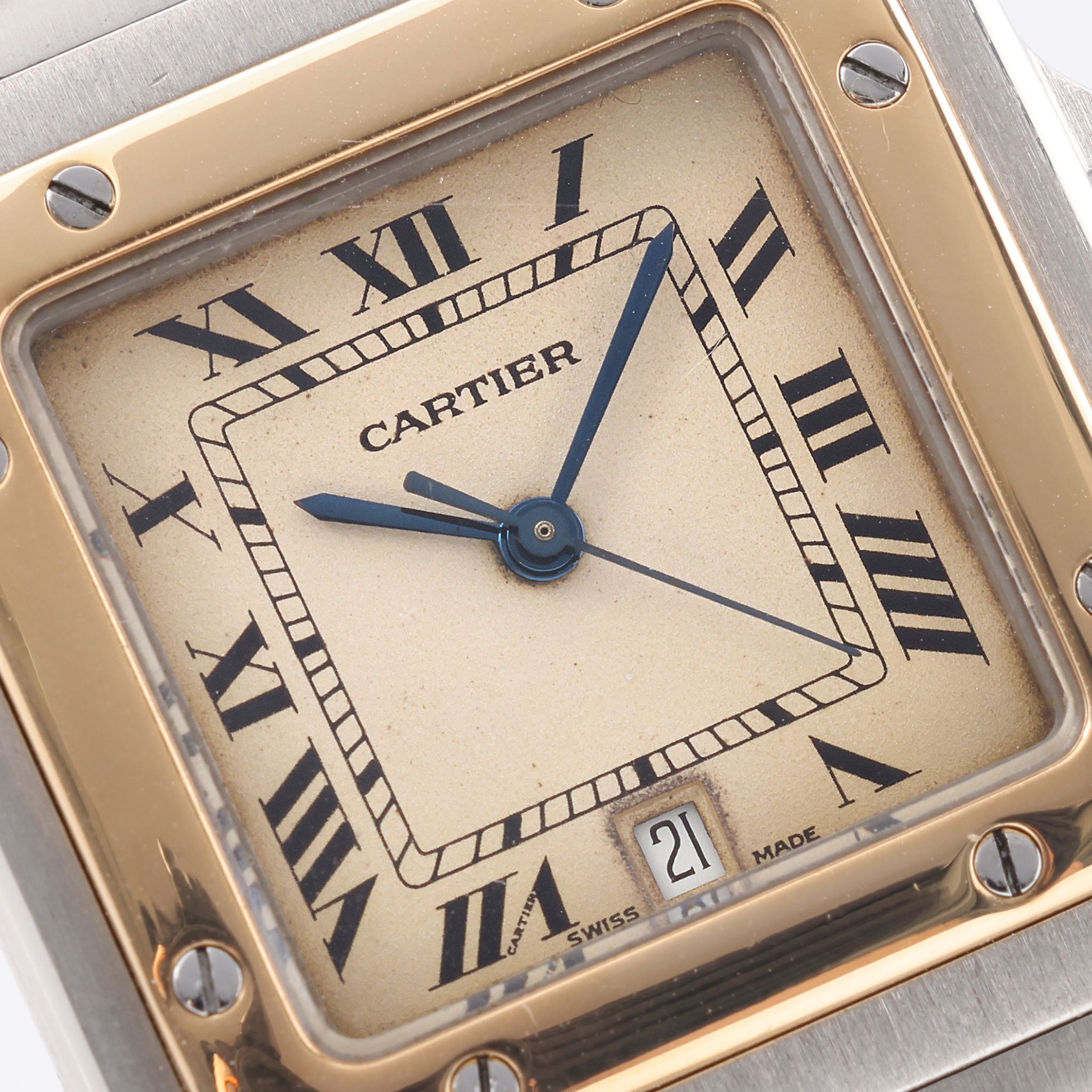 Cartier Santos Galbee Steel and Gold Quartz Ref 187901