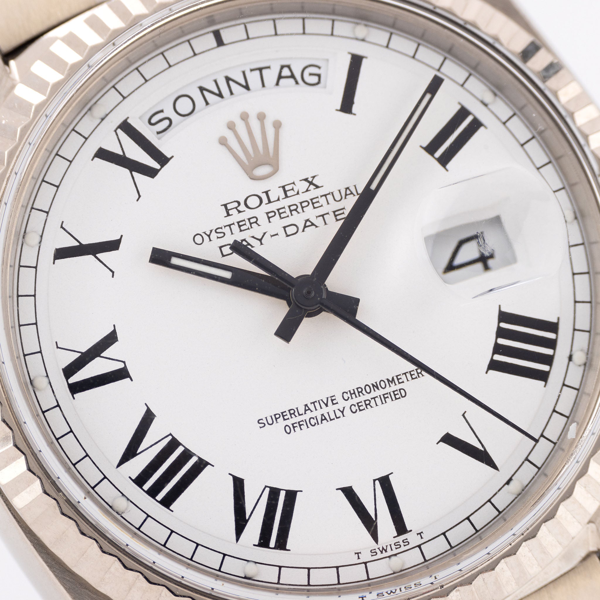 Rolex Day-Date White Gold Buckley Dial ref 1803