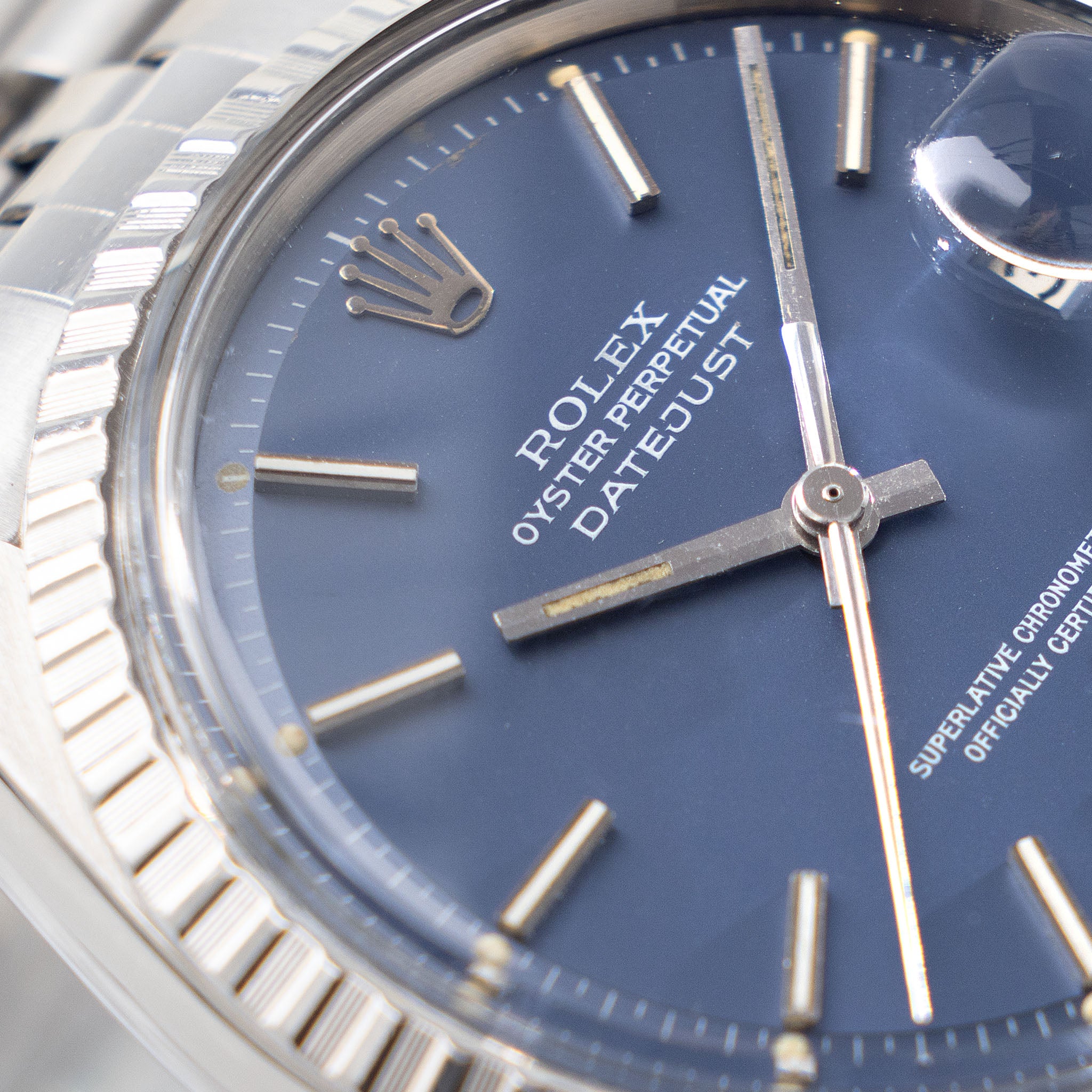 Rolex Datejust 1603 rare matte blue dial