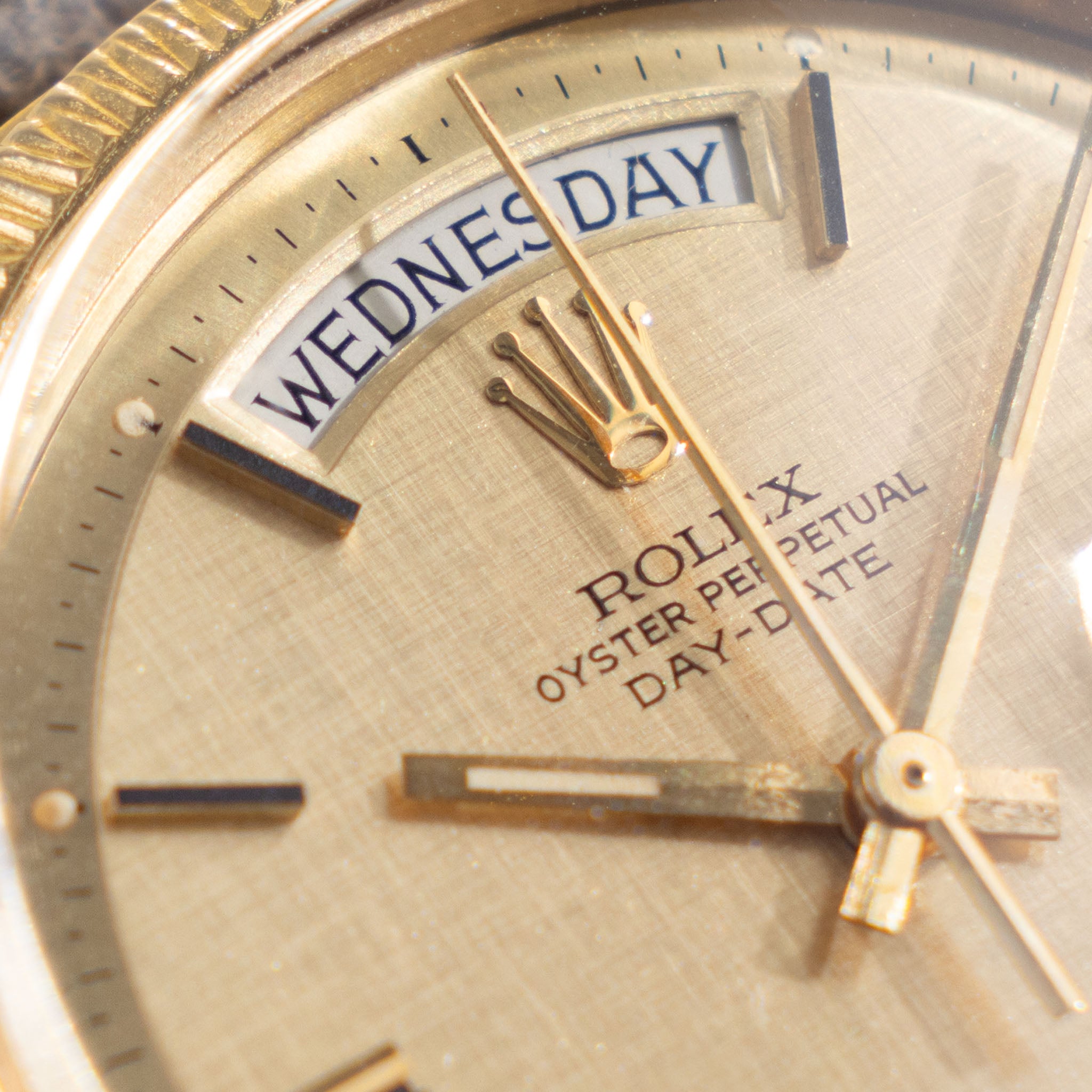 Rolex Day-Date Yellow Gold Champagne Linen Dial Ref 1807