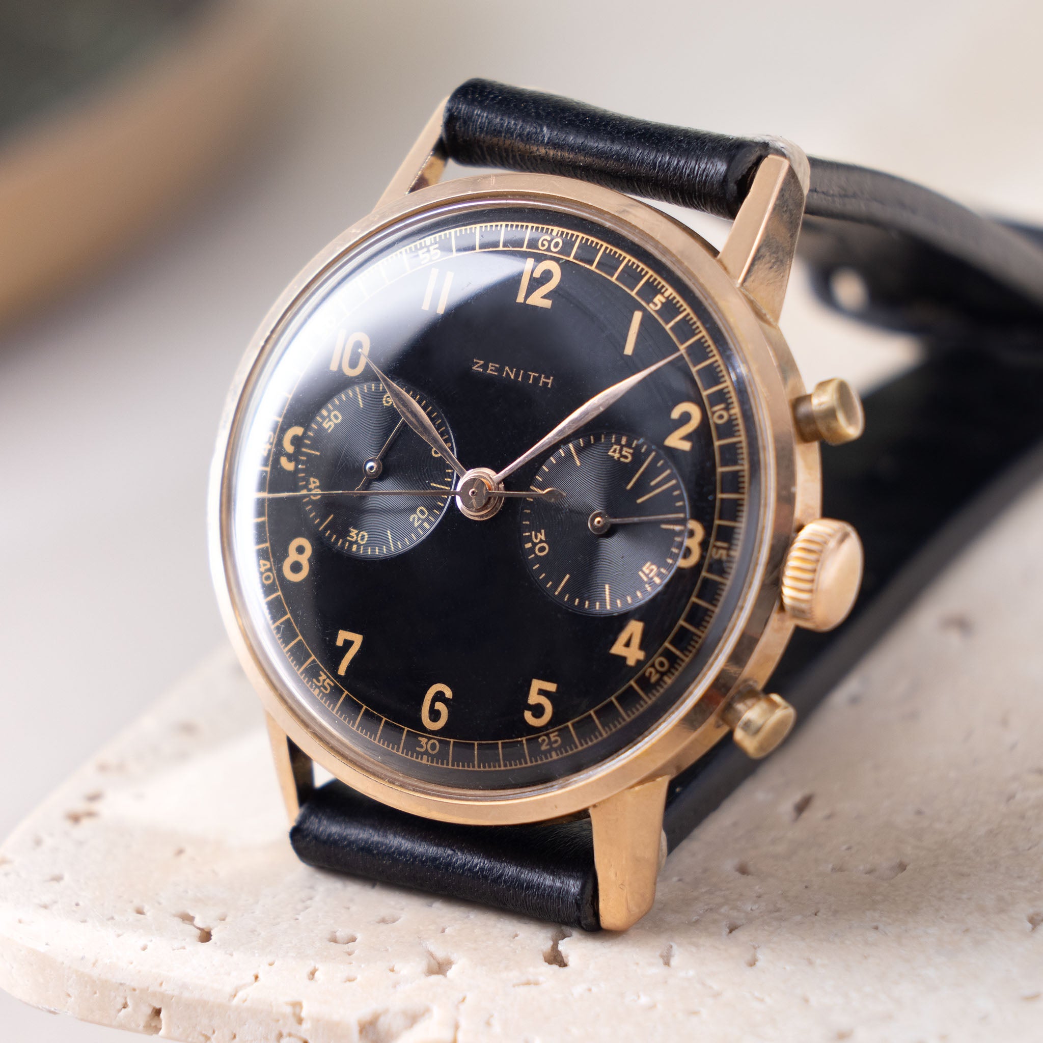 Zenith Chronograph 18k Pink Gold with Military provenance - incoming